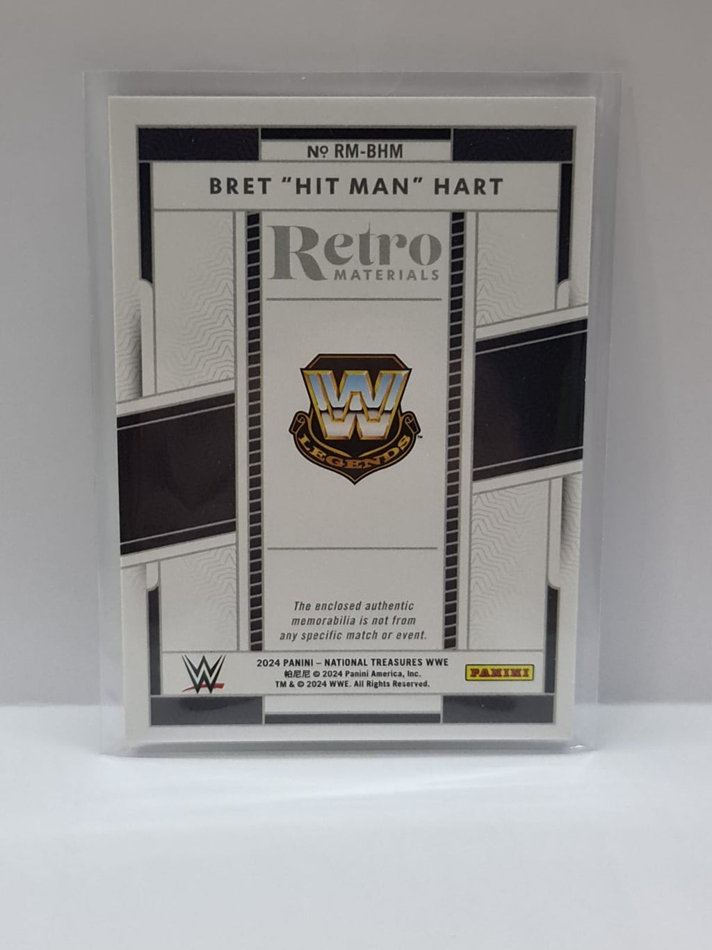 WWE Panini 2024 National Treasures | Retro Materials | #RM-BHM | Bret Hit Man Hart | #05/99