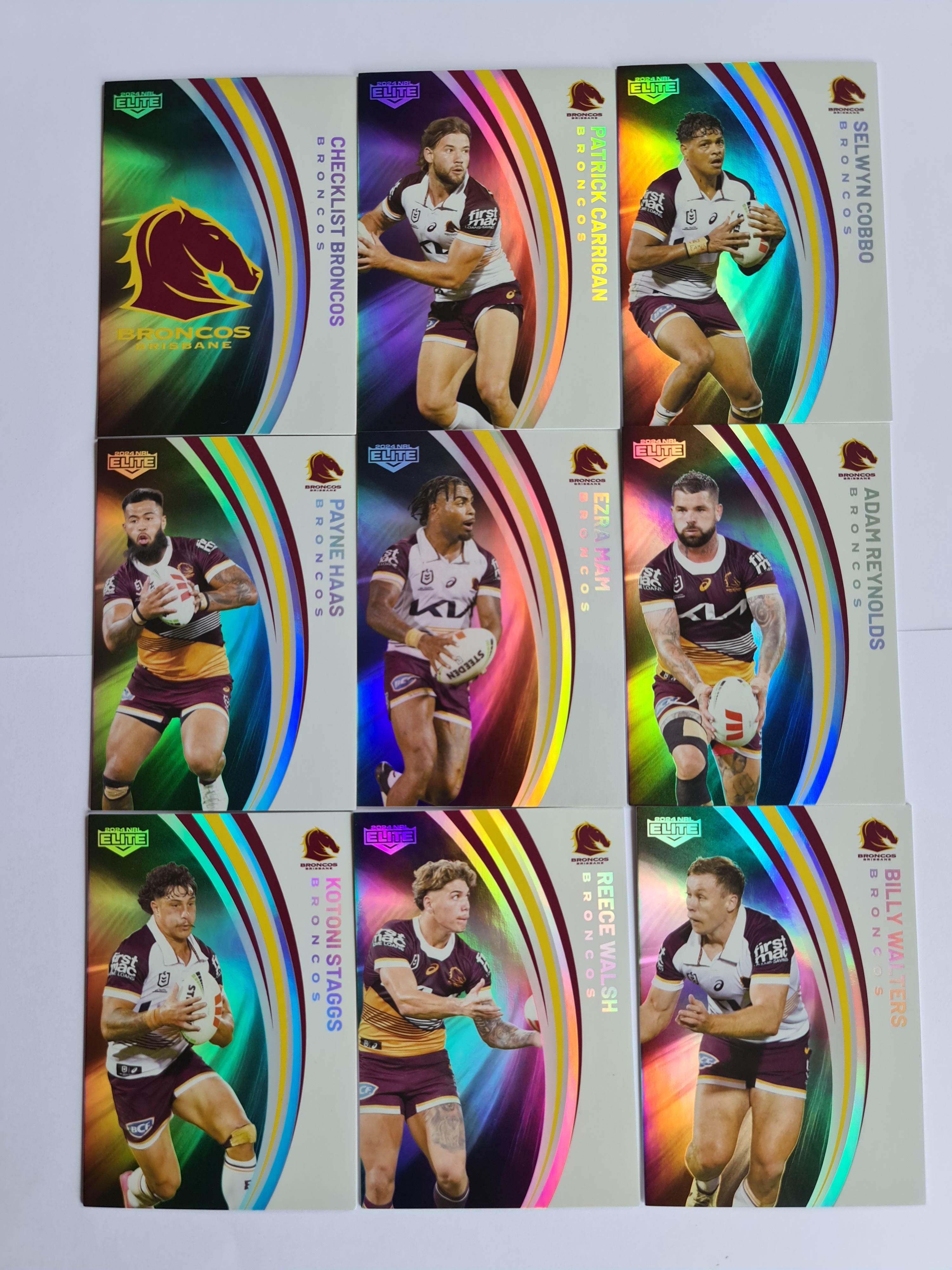 2024 Elite NRL - Pearl Team Set 9 Cards - Broncos
