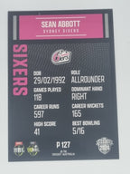 2024-25 LUXE Cricket Traders - Parallel - #P127 - Sean Abbott - Sixers