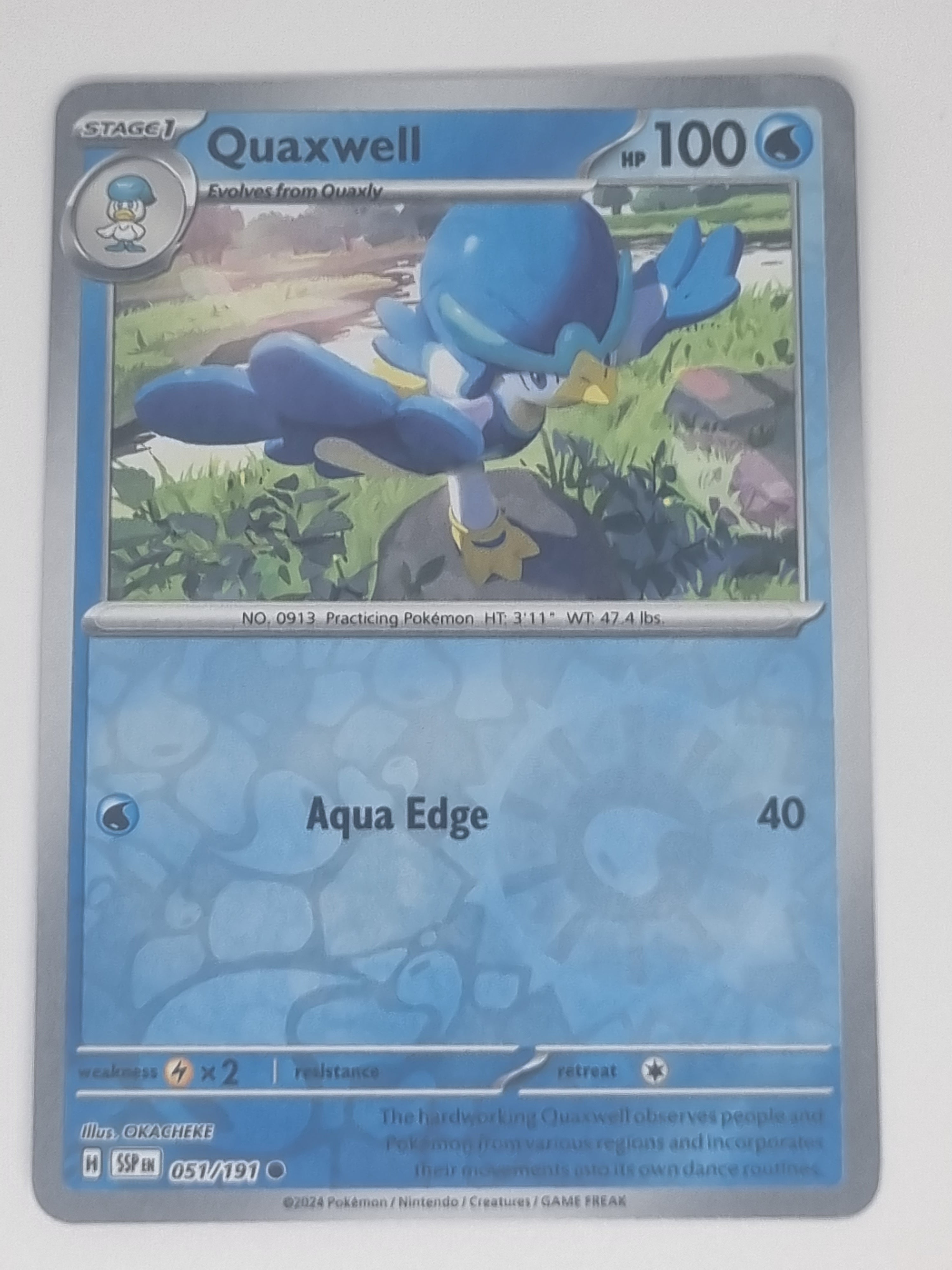 Pokemon TCG - Surging Sparks - #051/191 - Reverse Holo - Quaxwell - Common