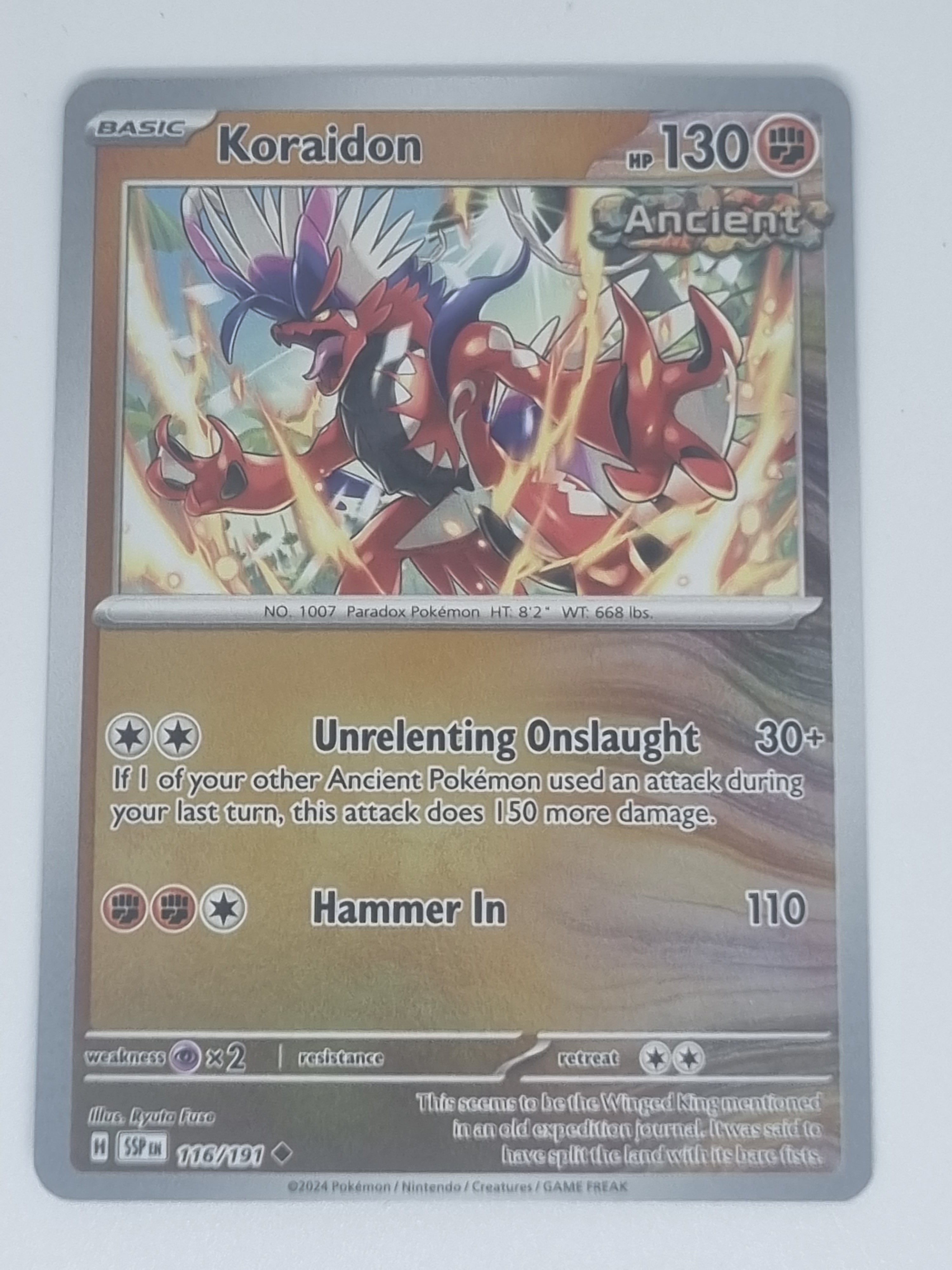 Pokemon TCG - Surging Sparks - #116/191 - Reverse Holo - Koraidon - Uncommon