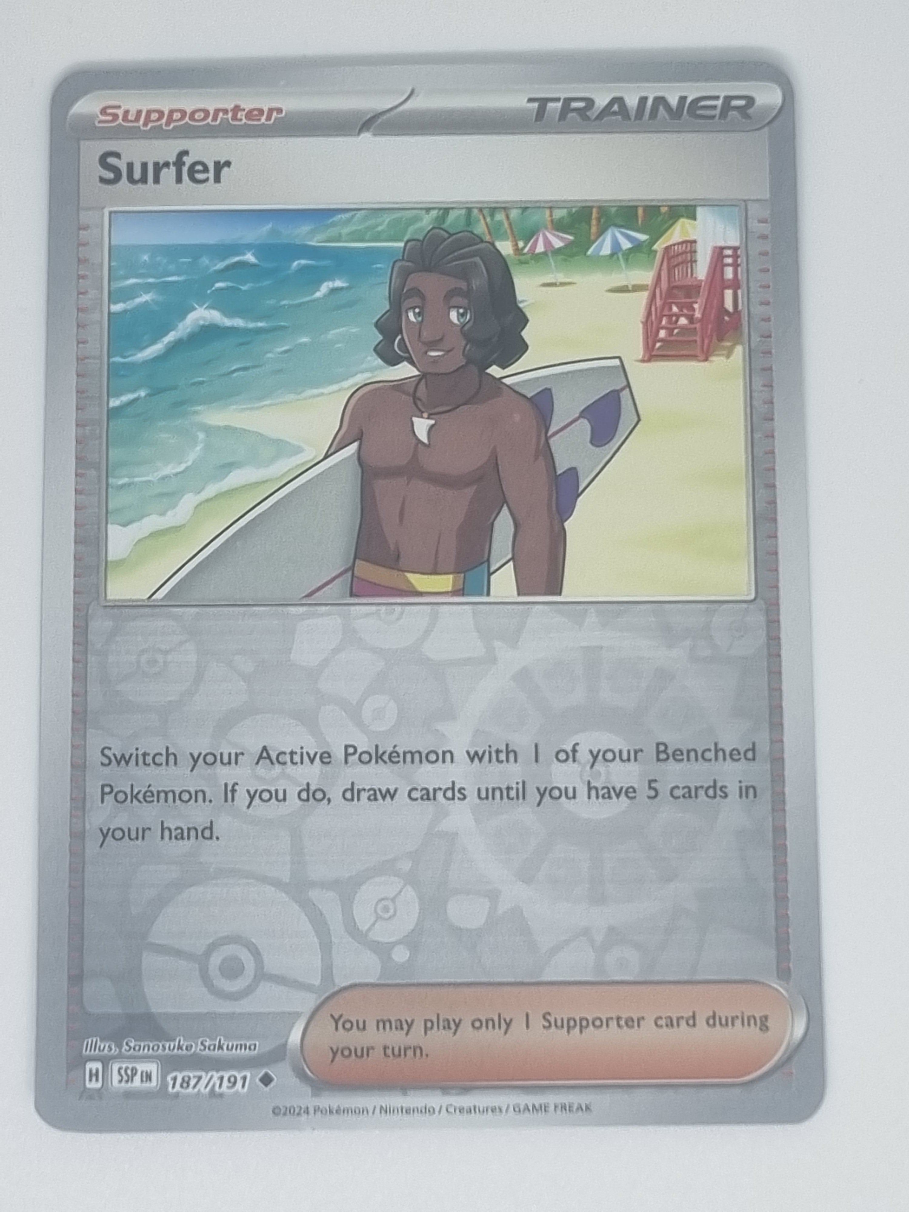Pokemon TCG - Surging Sparks - #187/191 - Reverse Holo - Surfer - Uncommon