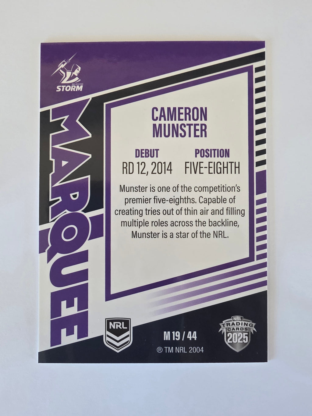 NRL 2025 Elite | Marquee | #M19 | Cameron Munster | Storm