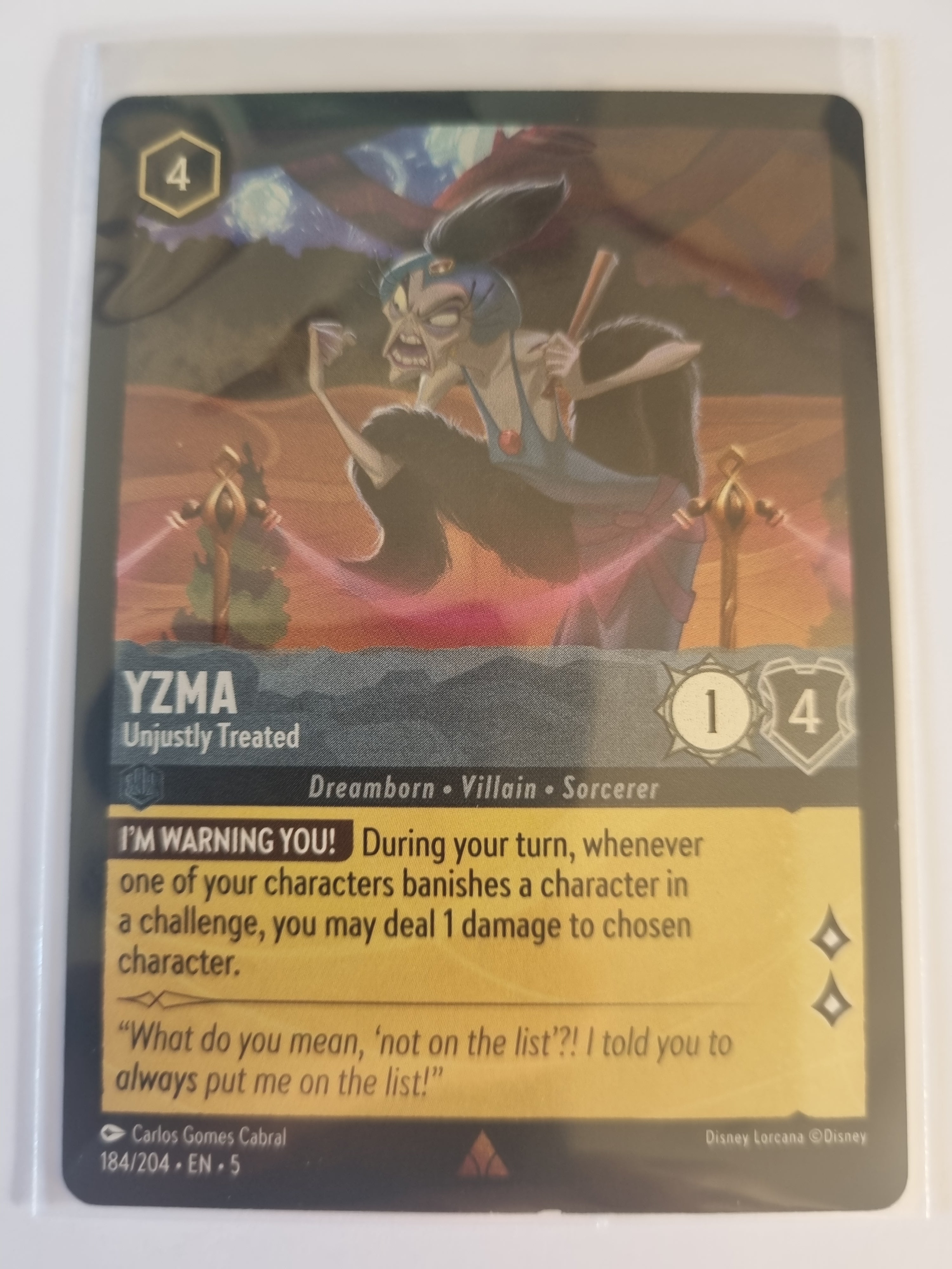 Shimmering Skies - Coldfoil - Yzma - Unjustly Treated - 184/204 - Rare