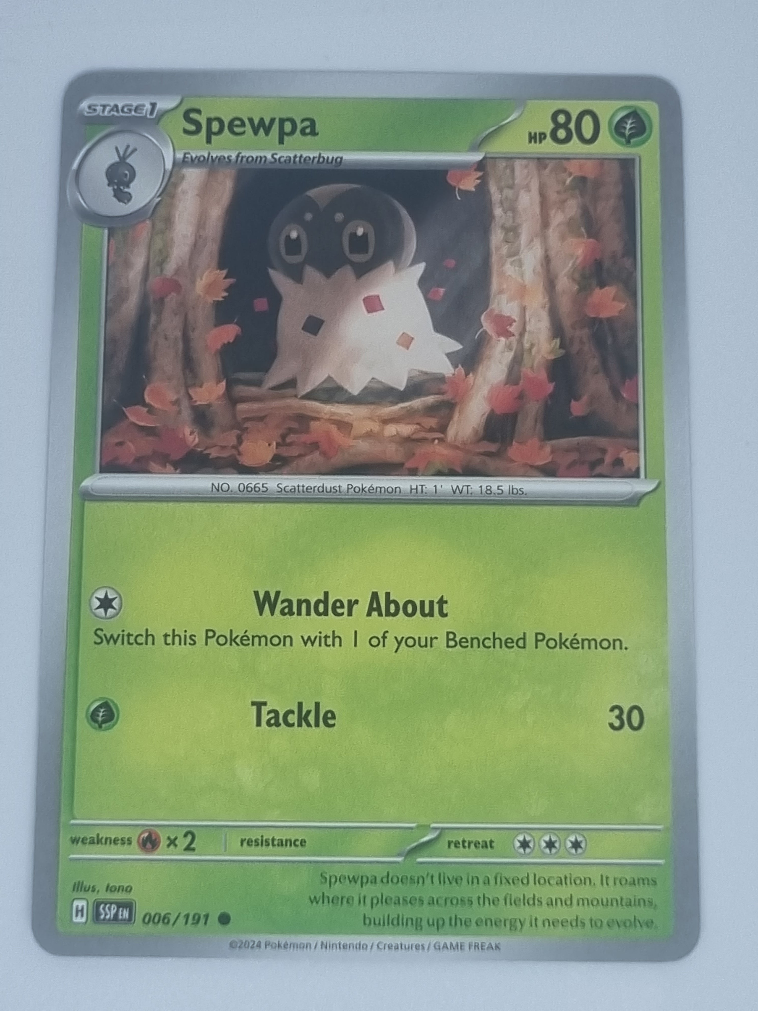 Pokemon TCG - Surging Sparks - #006/191 - Spewpa - Common