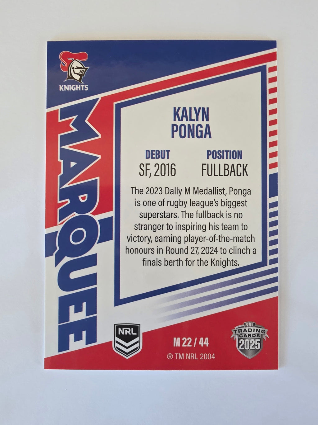 NRL 2025 Elite | Marquee | #M22 | Kalyn Ponga | Knights