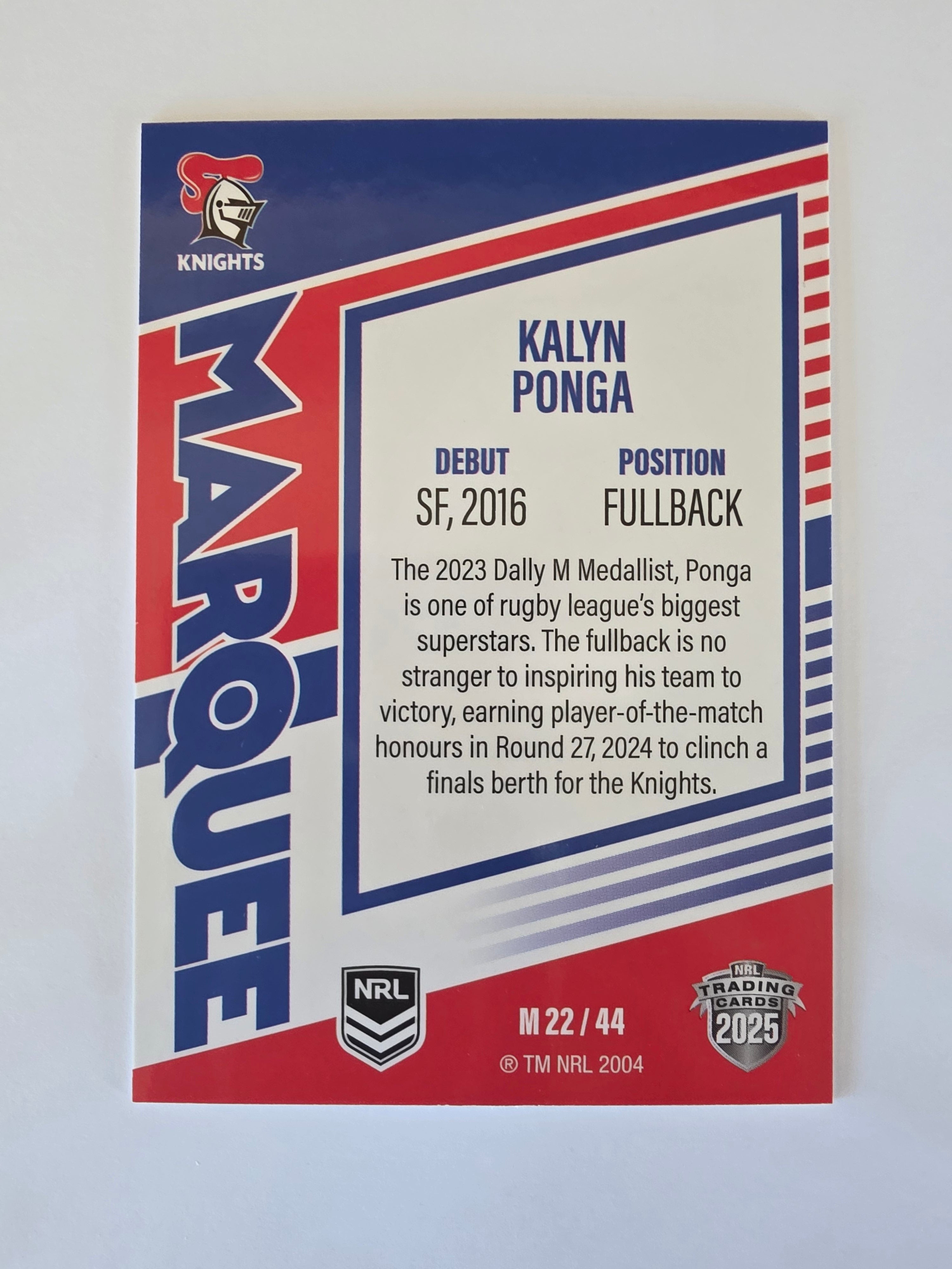 NRL 2025 Elite | Marquee | #M22 | Kalyn Ponga | Knights