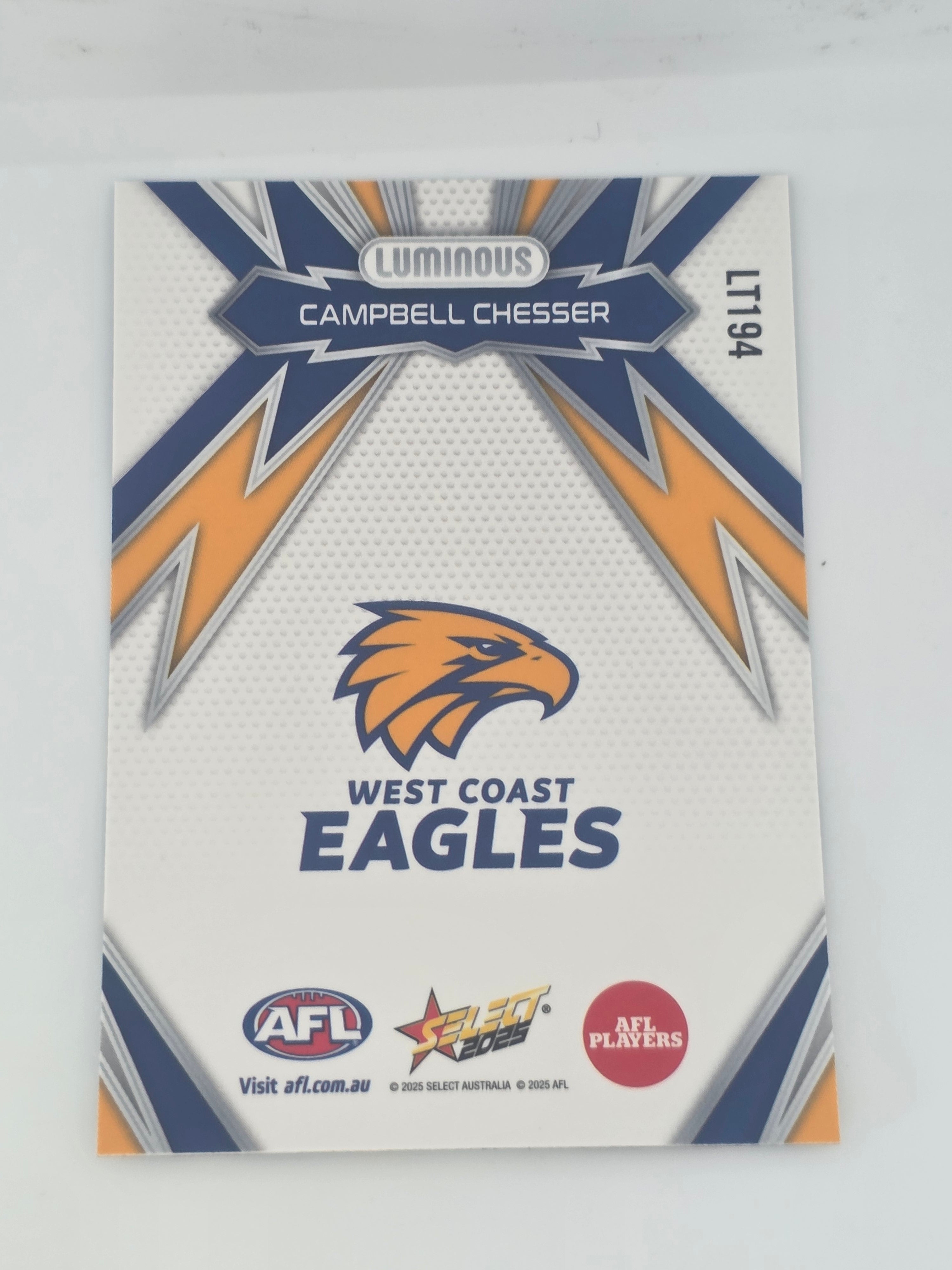 AFL Footy Stars 2025 | Luminous Thunderbolt | #LT194 | C. Chesser | West Coast
