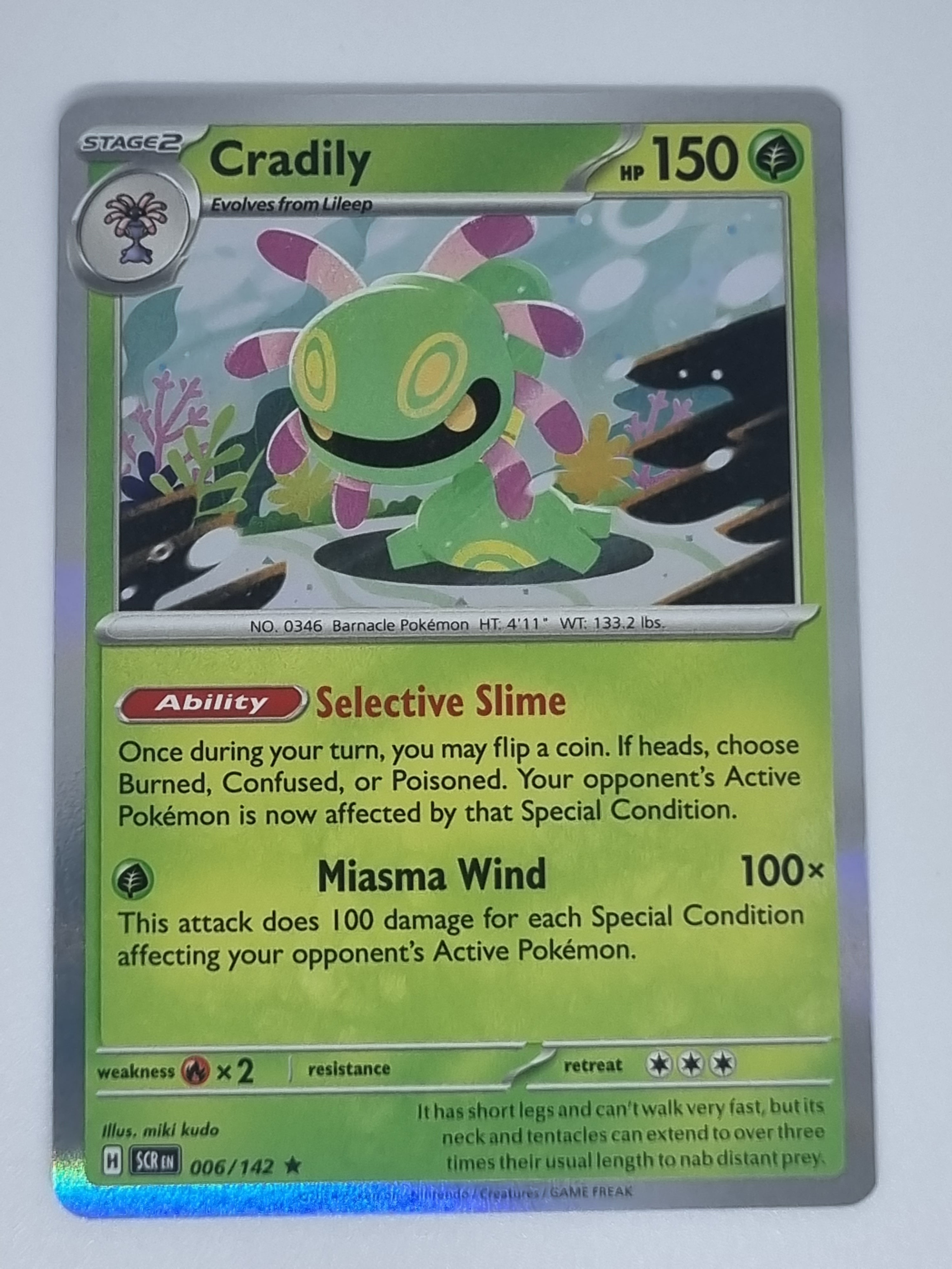 Pokemon TCG - Stellar Crown - #006/142 - Cradily - Rare