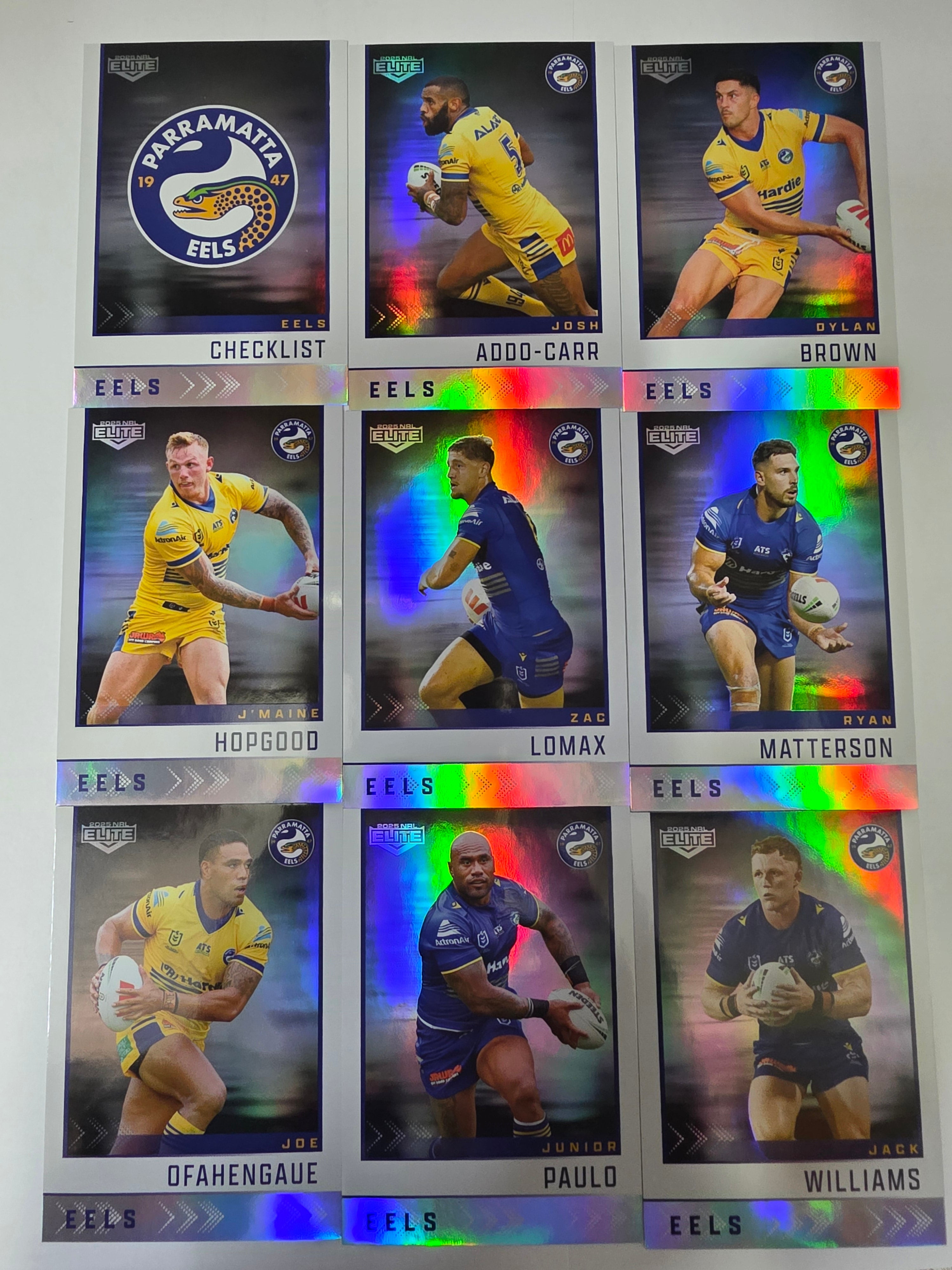 NRL 2025 Elite | Silver Team Set 9 Cards | Eels