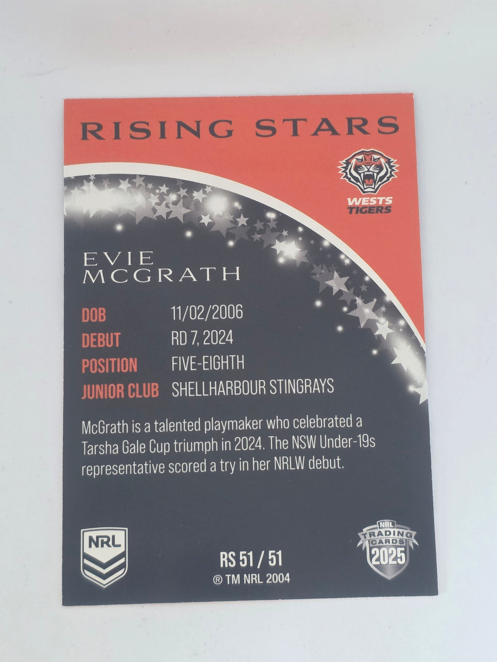 NRL 2025 Traders | Rising Stars | #RS51 | Evie McGrath | Tigers