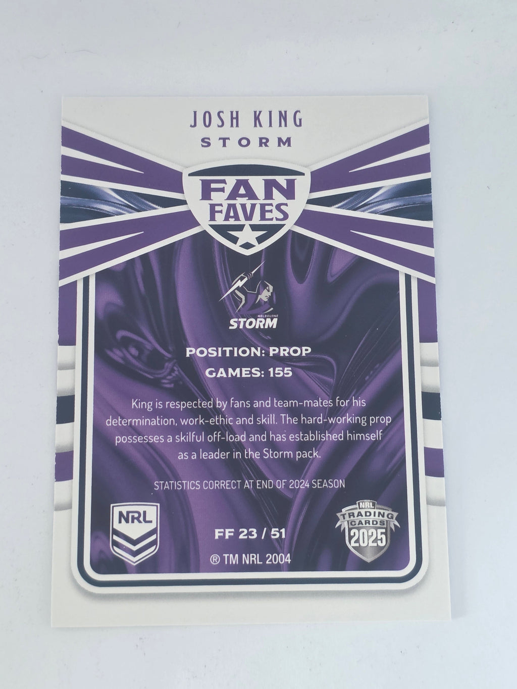 NRL 2025 Traders | Fan Favourites | #FF23 | Josh King | Storm