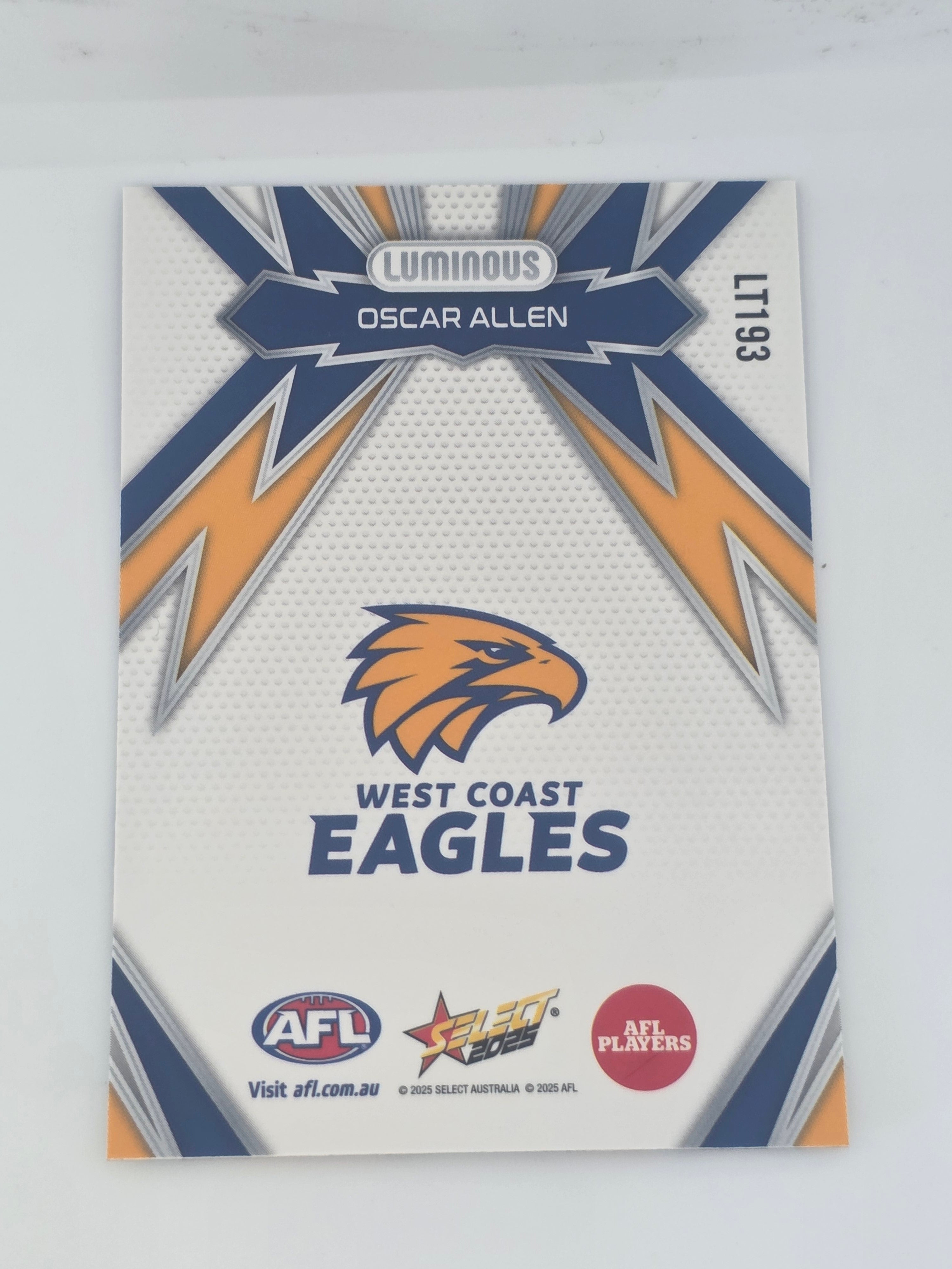 AFL Footy Stars 2025 | Luminous Thunderbolt | #LT193 | O. Allen | West Coast