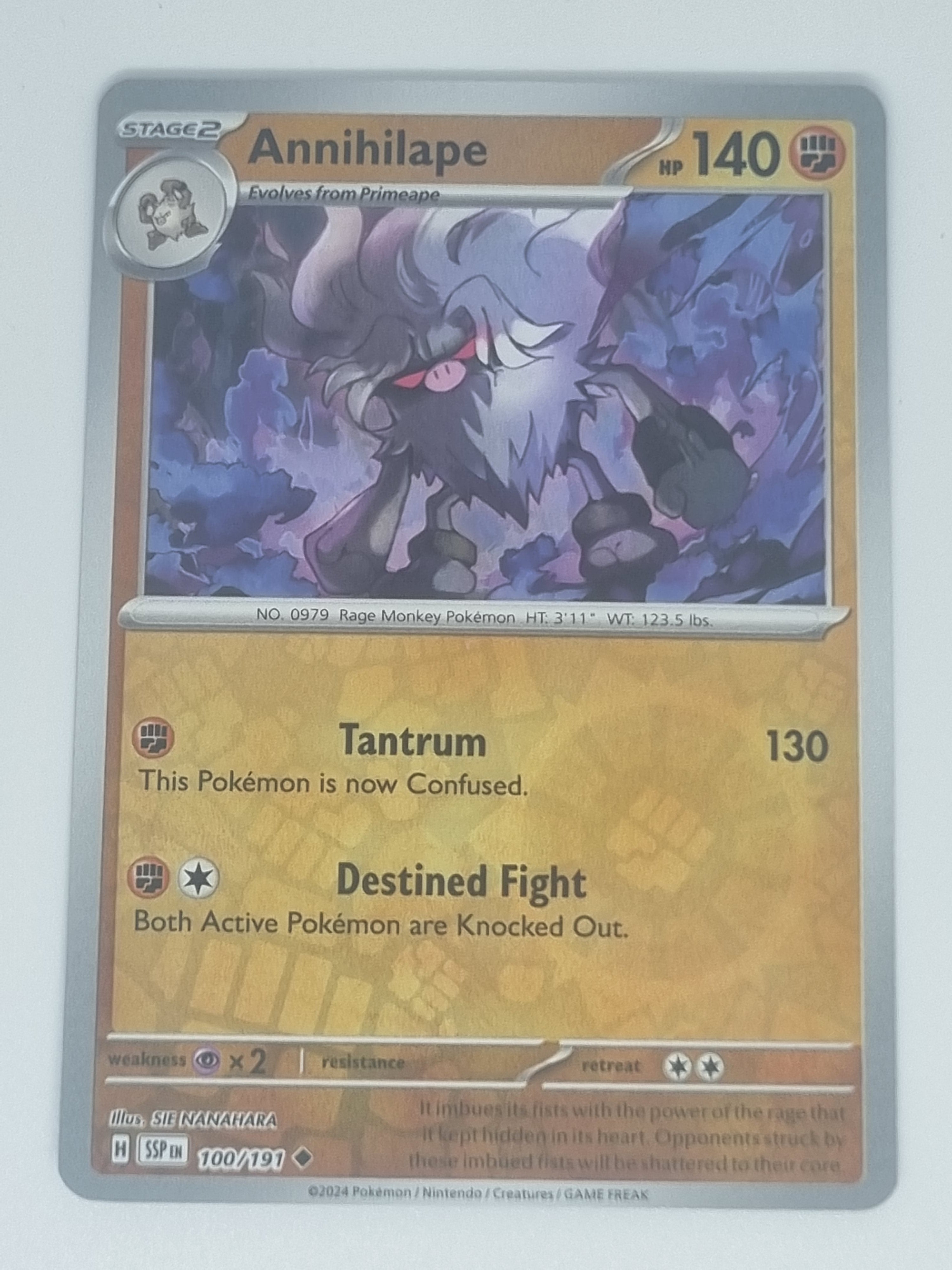 Pokemon TCG - Surging Sparks - #100/191 - Reverse Holo - Annihilape - Uncommon