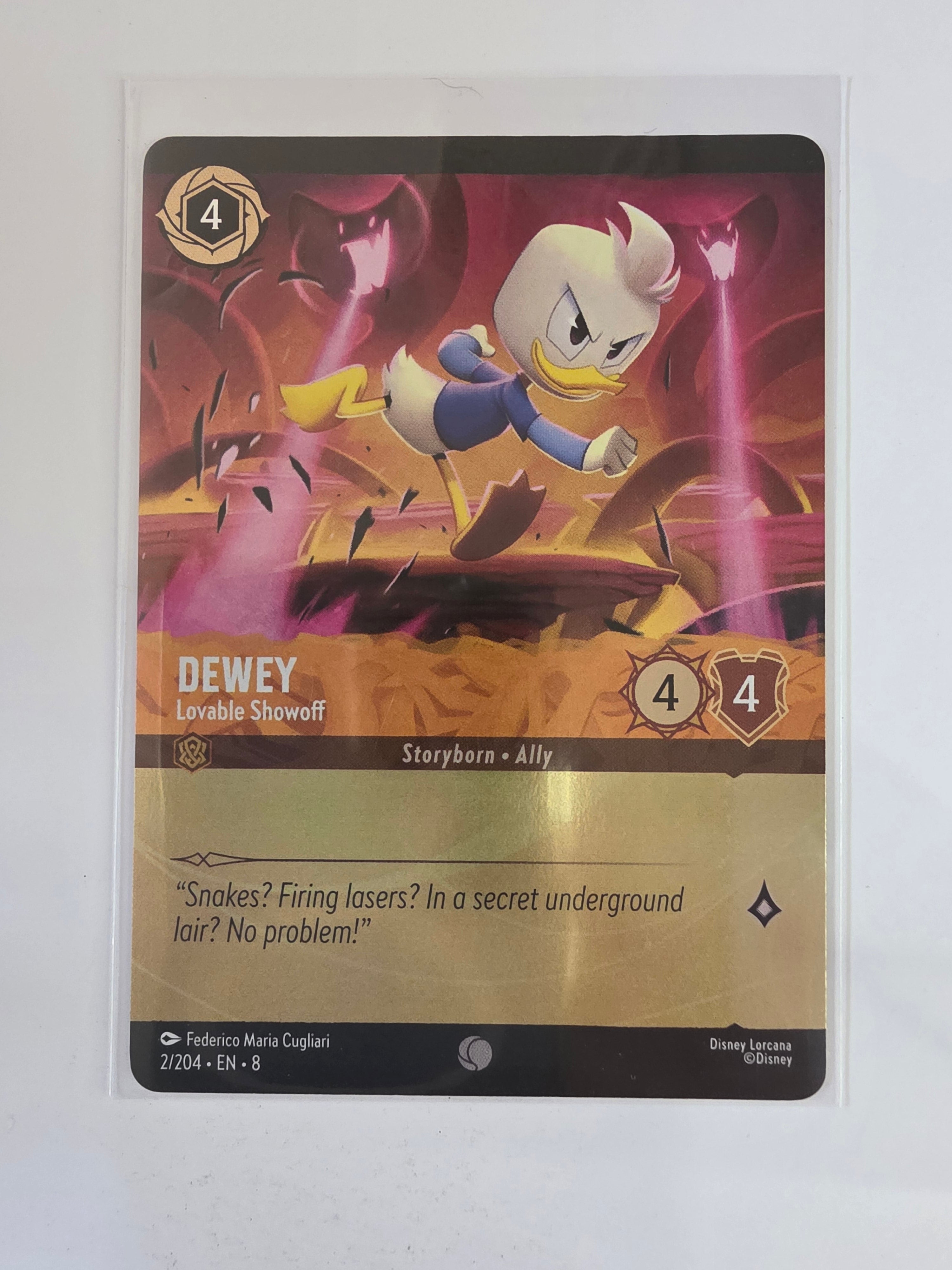 Disney Lorcana Reign of Jafar | Coldfoil | Dewey Lovable Showoff | #002| Common