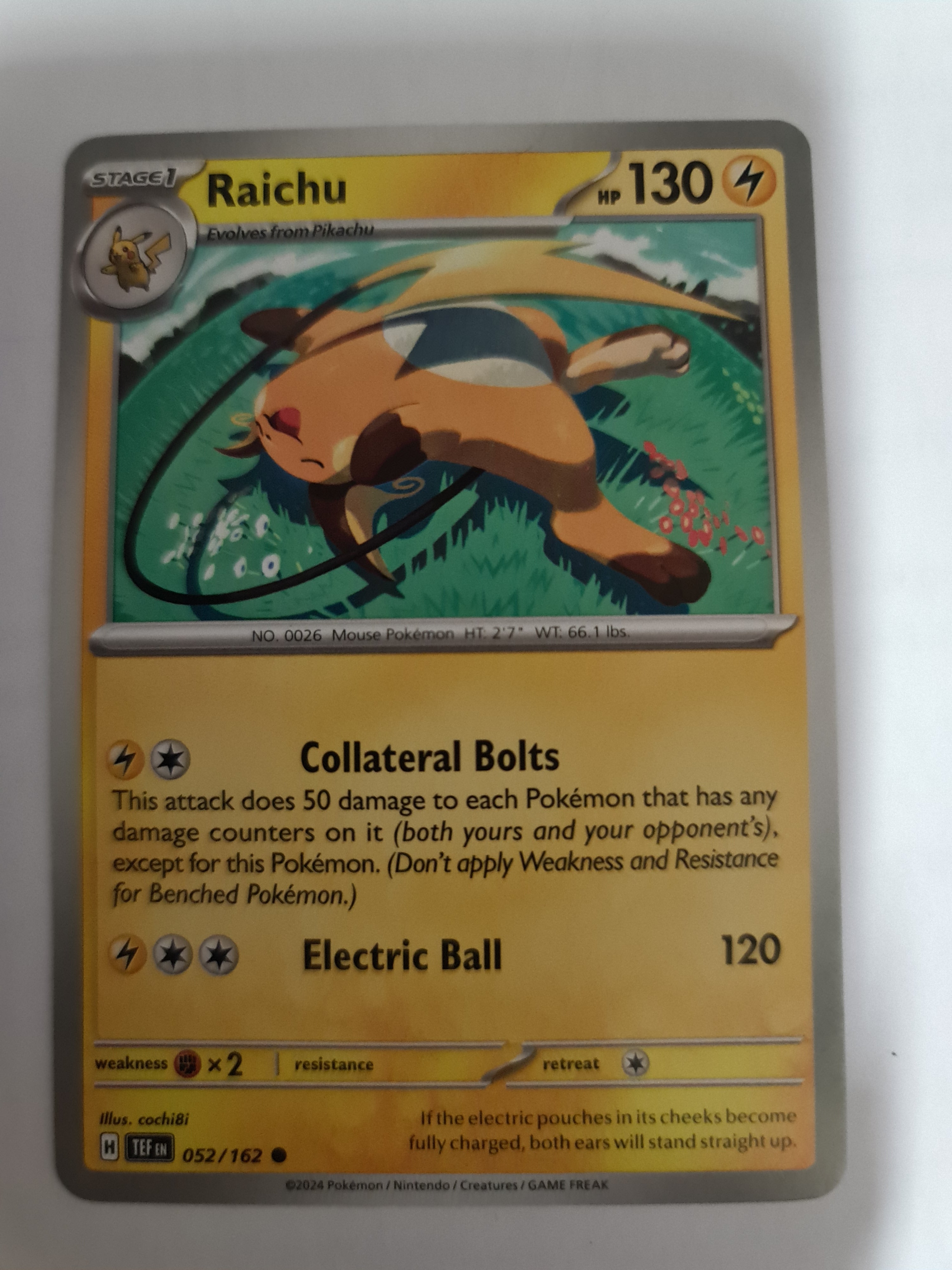 Pokemon TCG - Temporal Forces - #052 - Raichu - Common