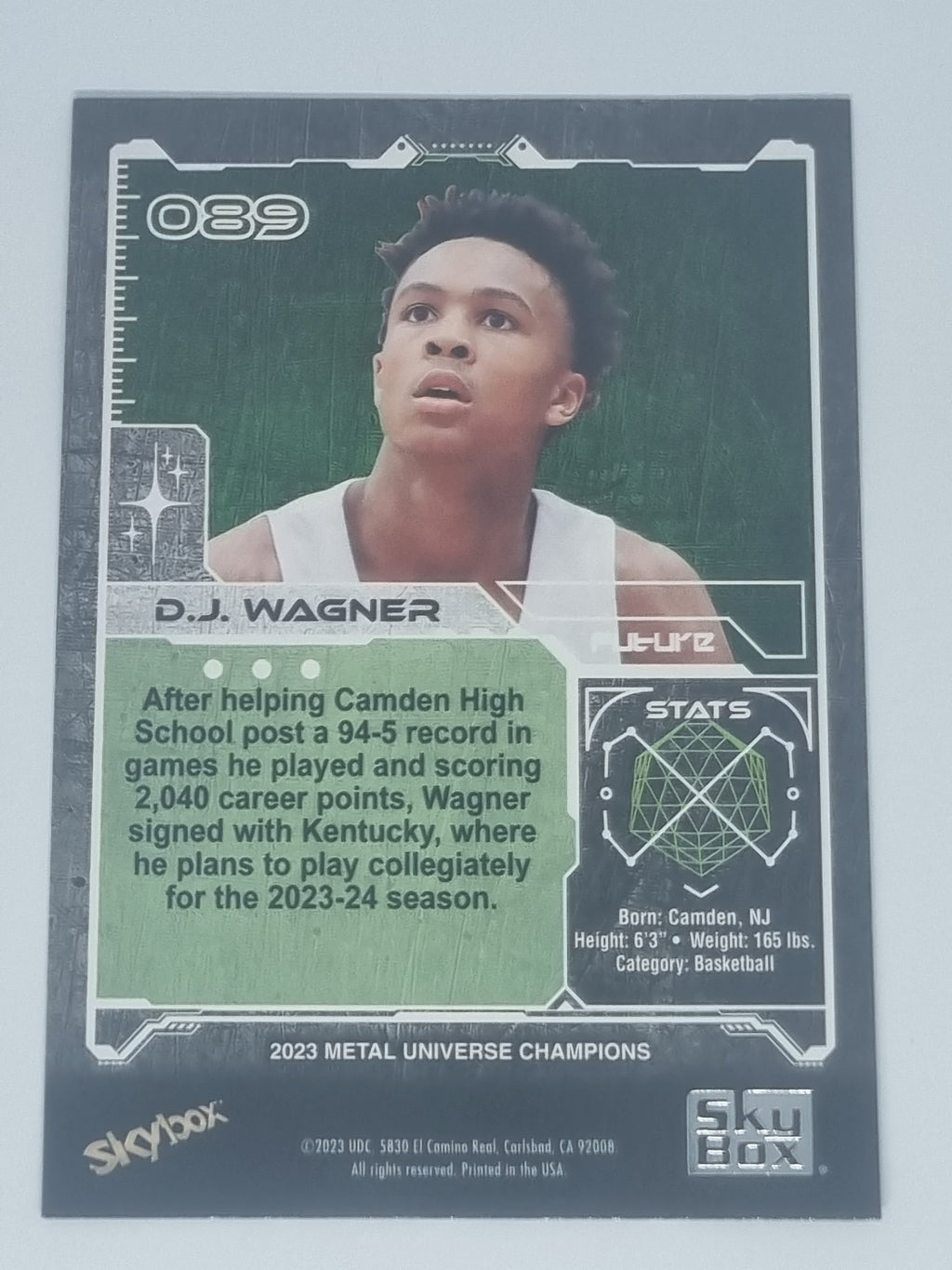 2023 Skybox Metal Universe Champions - #089 - D.J. Wagner