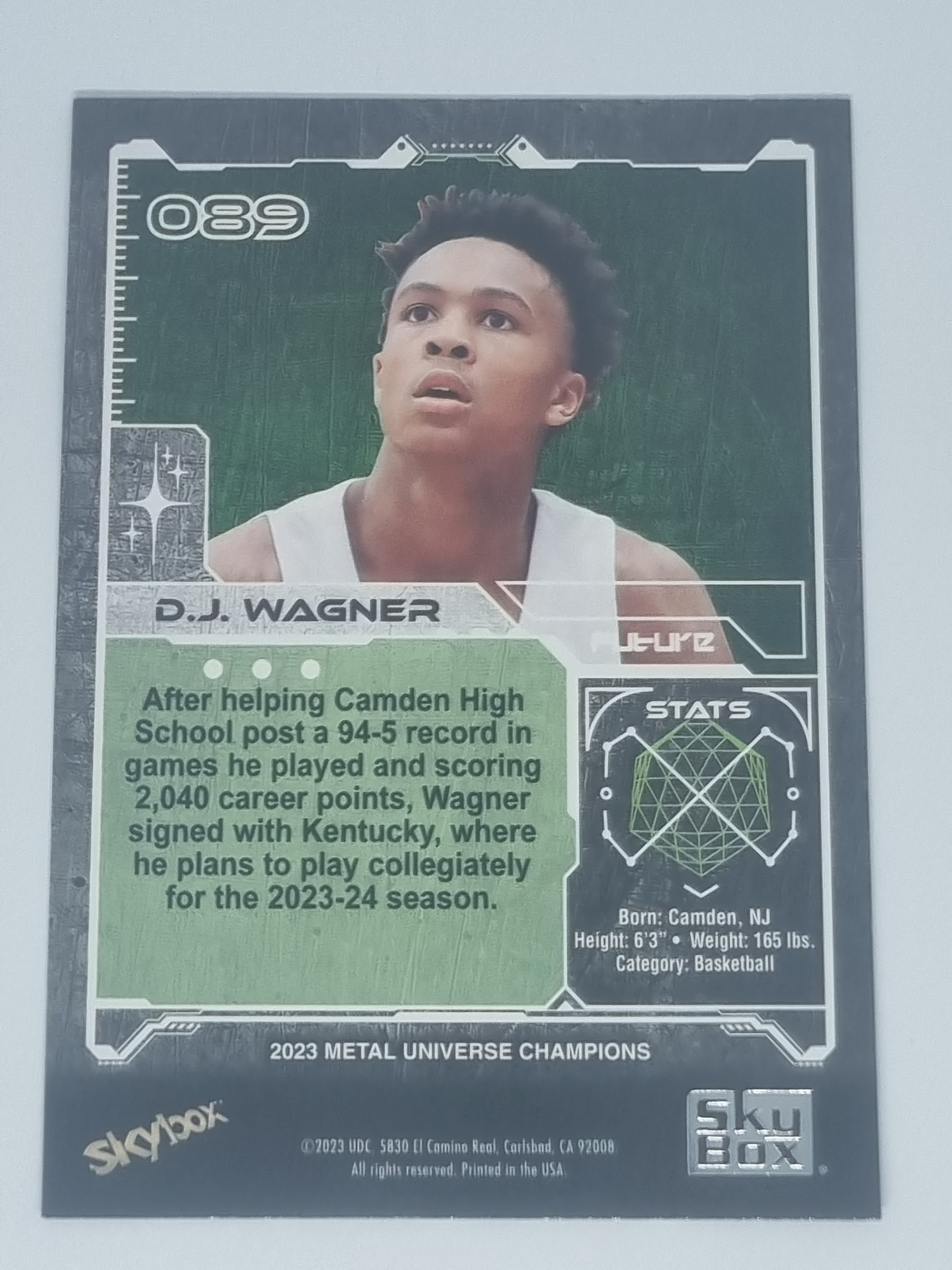 2023 Skybox Metal Universe Champions - #089 - D.J. Wagner