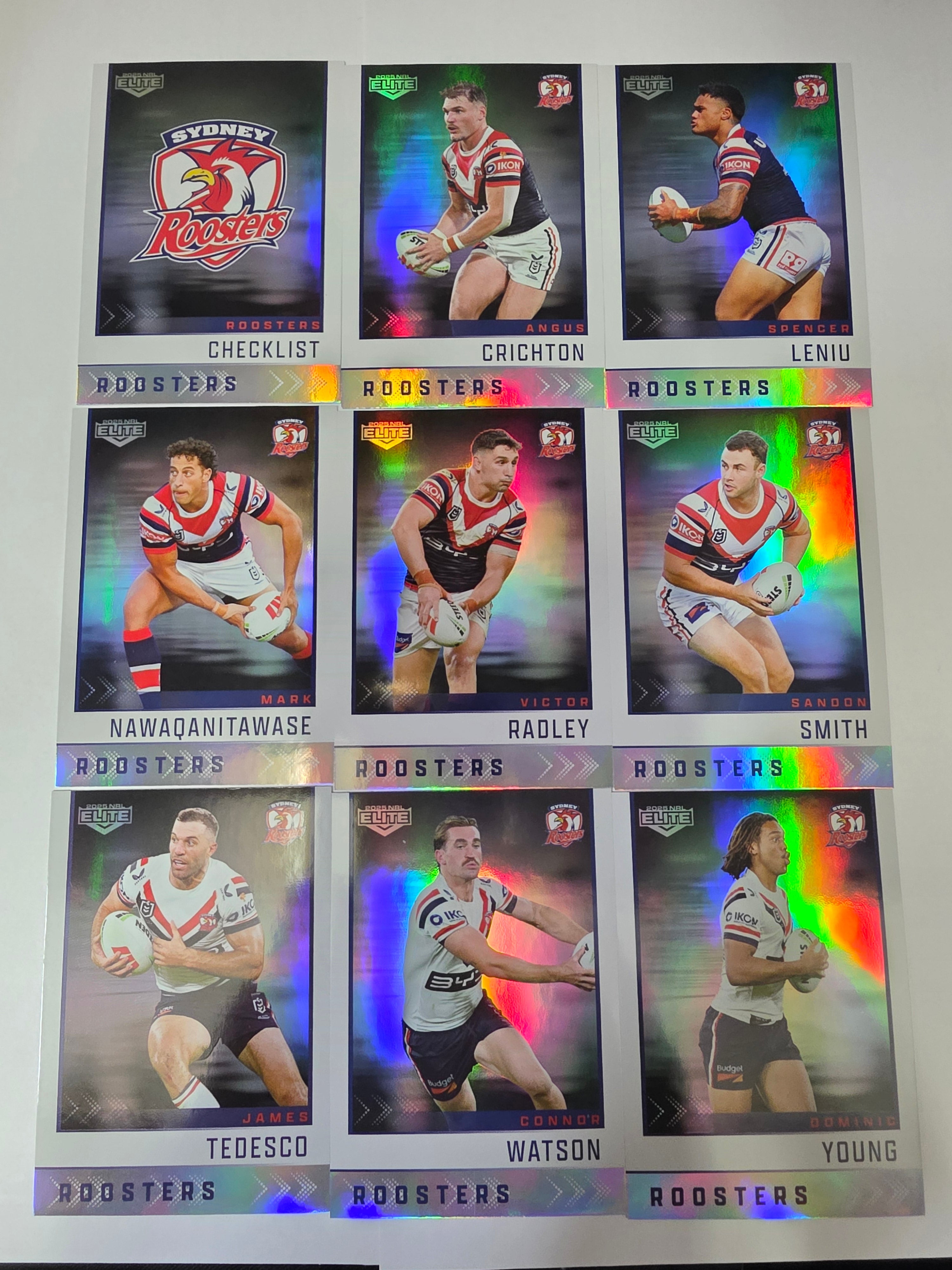NRL 2025 Elite | Silver Team Set 9 Cards |Roosters