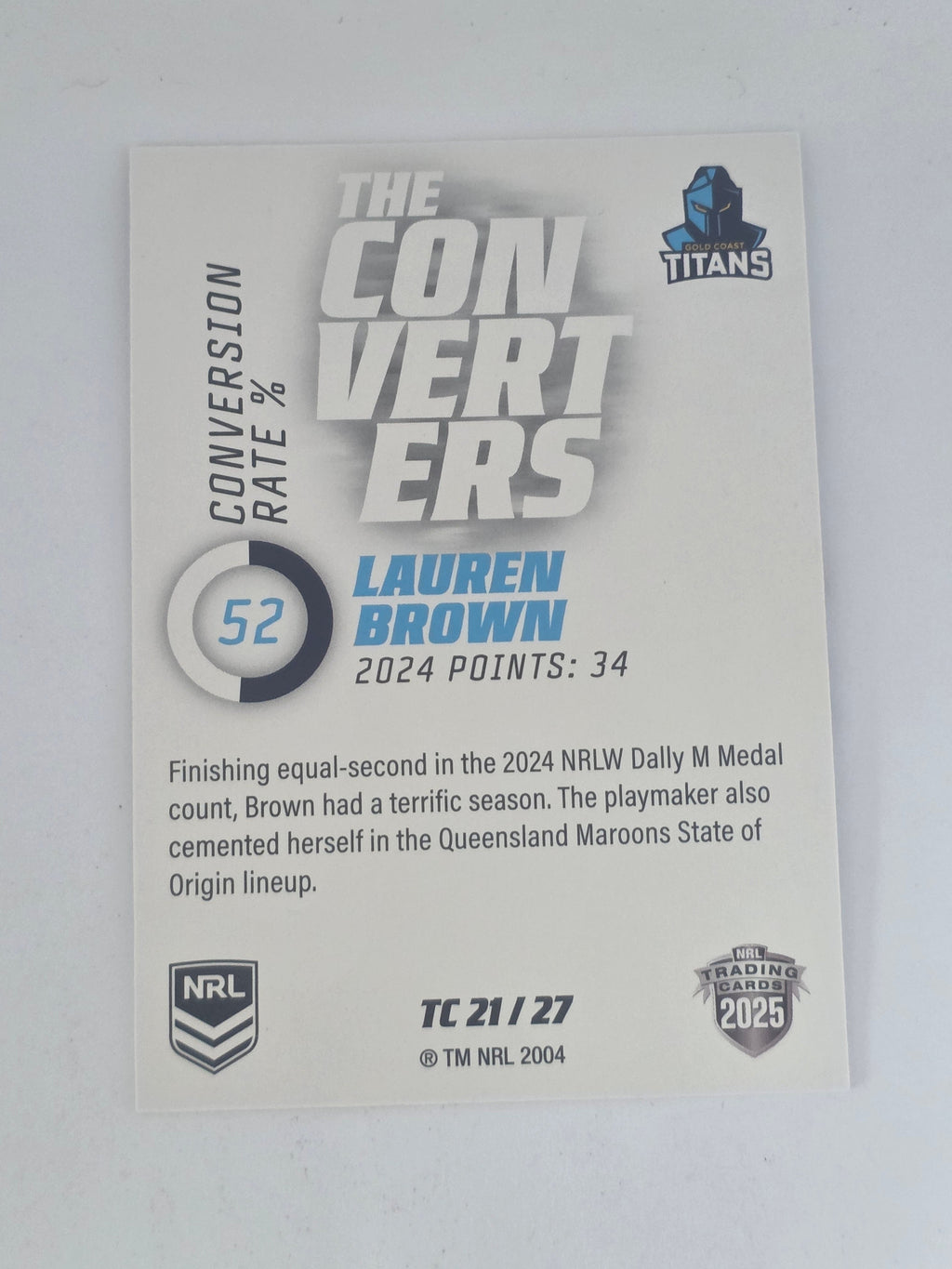 NRL 2025 Traders | Converters | #TC21 | Lauren Brown | Titans