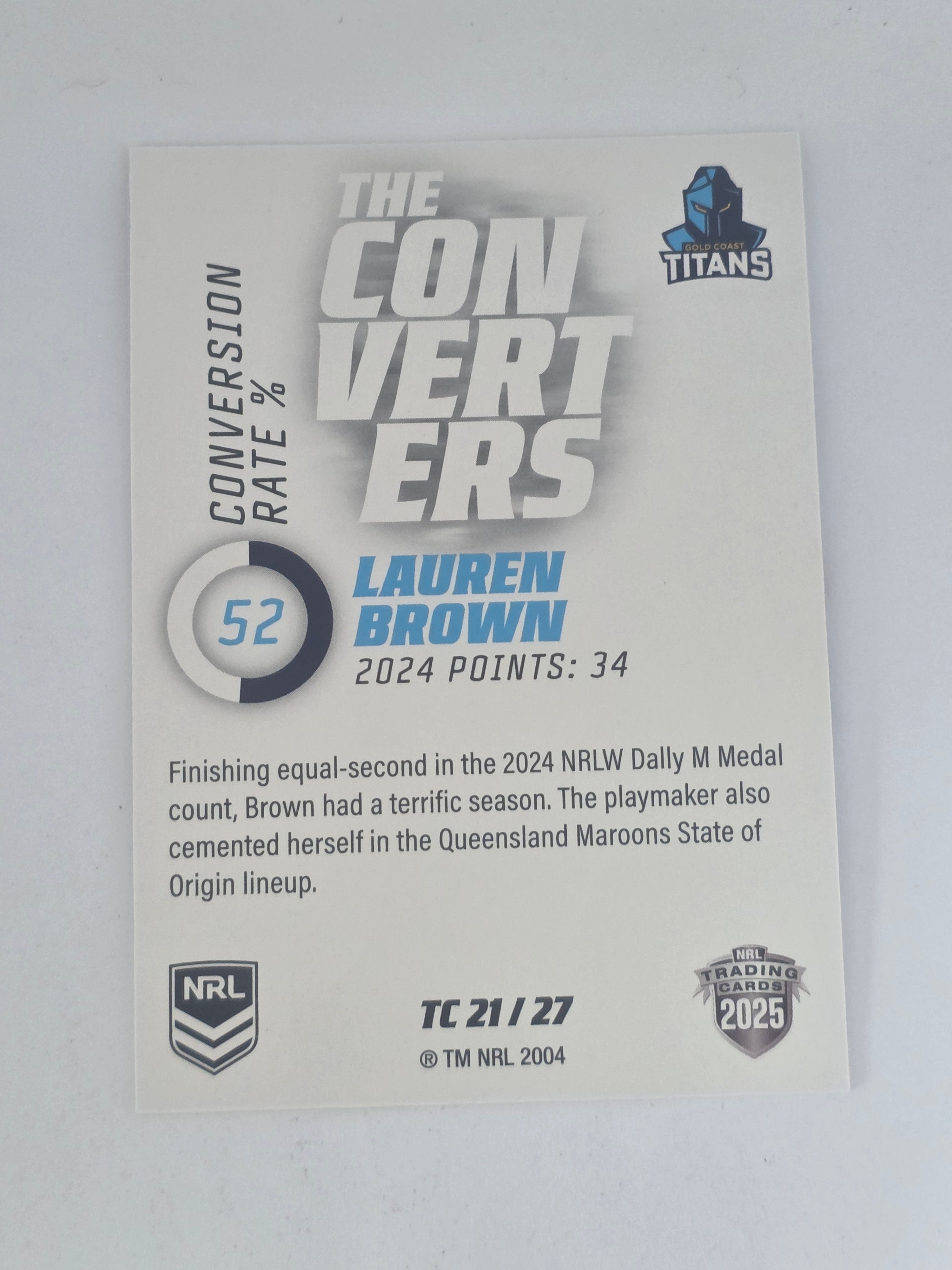 NRL 2025 Traders | Converters | #TC21 | Lauren Brown | Titans