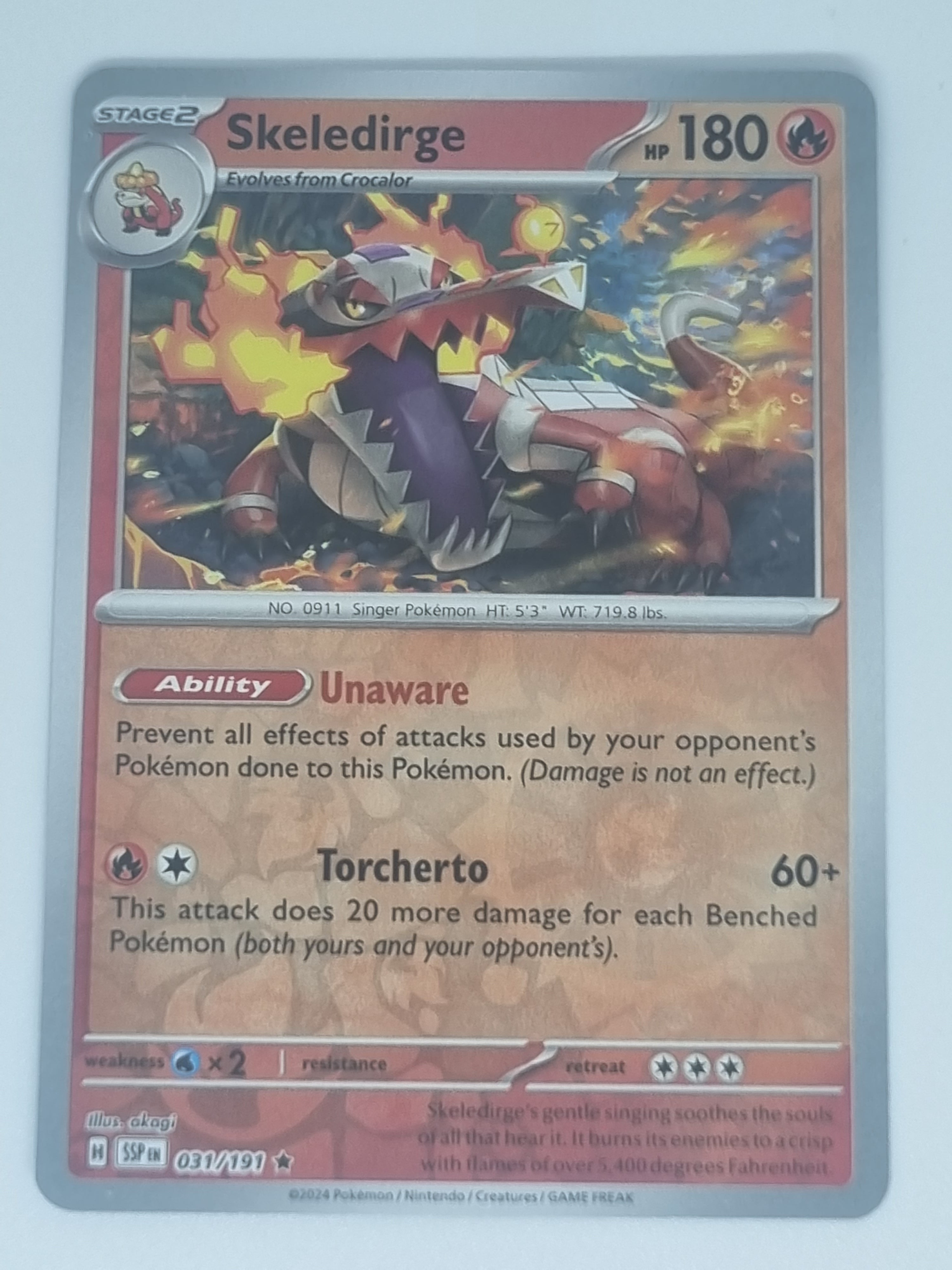 Pokemon TCG - Surging Sparks - #031/191 - Reverse Holo - Skeledirge - Rare
