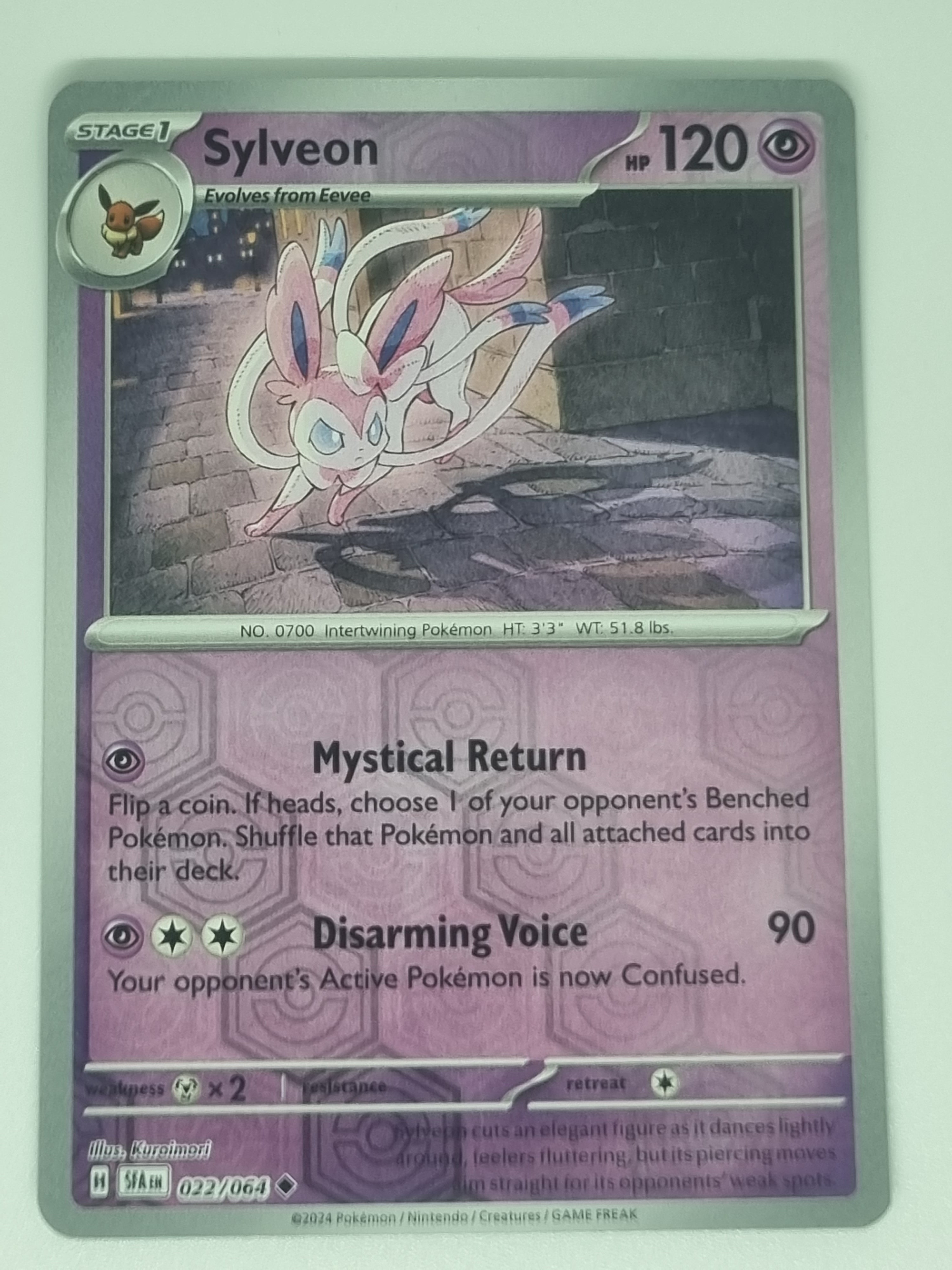 Pokemon TCG - Shrouded Fable - #022/064 - Sylveon - Reverse Holo - Uncommon