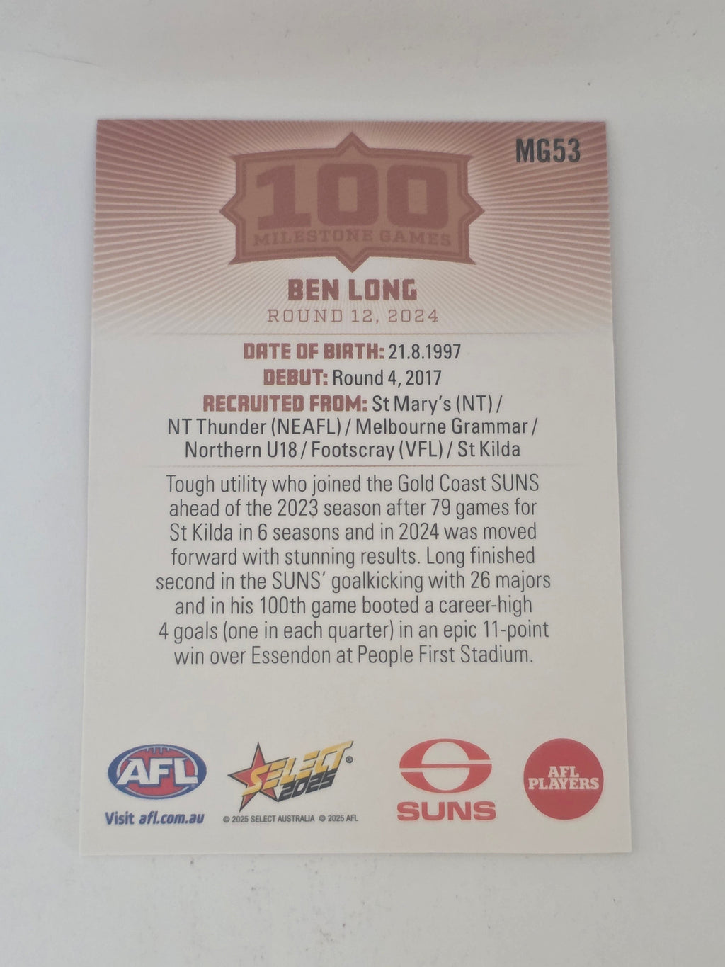 AFL Footy Stars 2025 | Milestone Games | #MG53 | B. Long