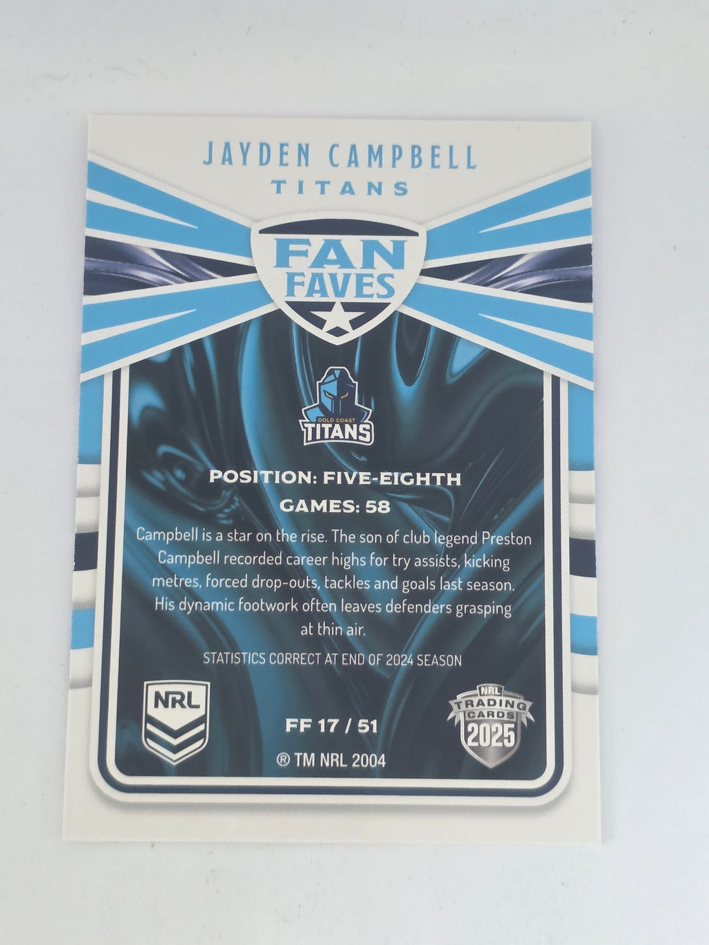 NRL 2025 Traders | Fan Favourites | #FF17 | Jayden Campbell | Titans