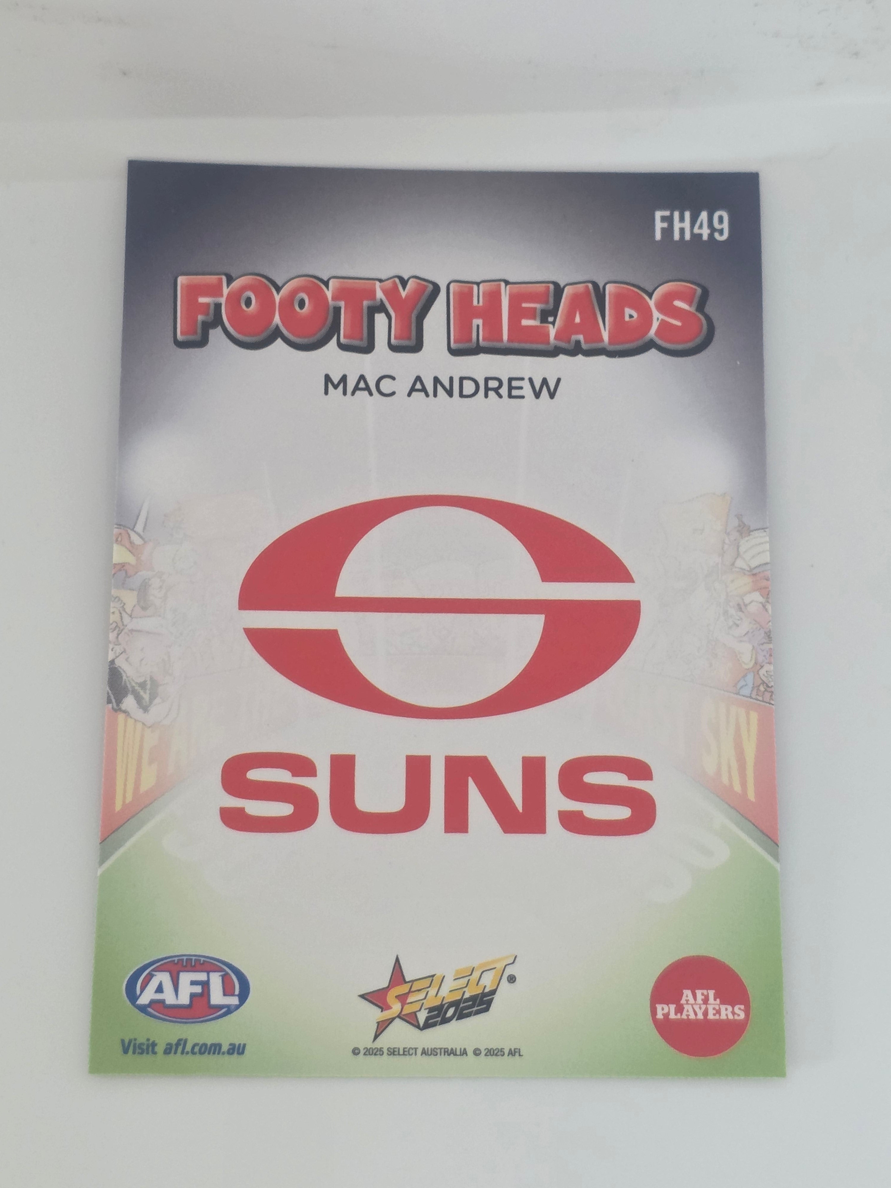 AFL Footy Stars 2025 | Footy Heads | #FH49 | M. Andrew | Gold Coast Suns