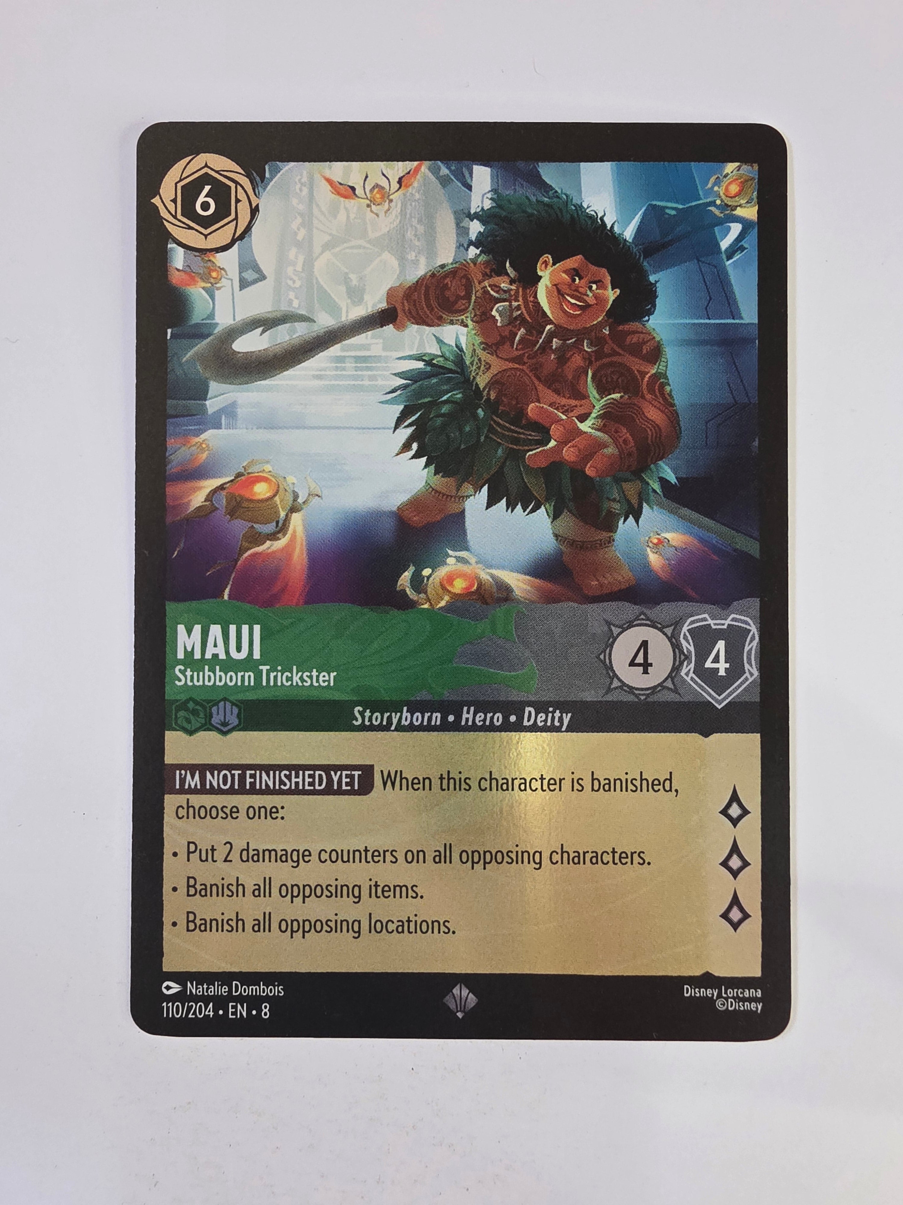 Disney Lorcana Reign of Jafar | Coldfoil | Maui Stubborn Trickster | #110 | Super Rare