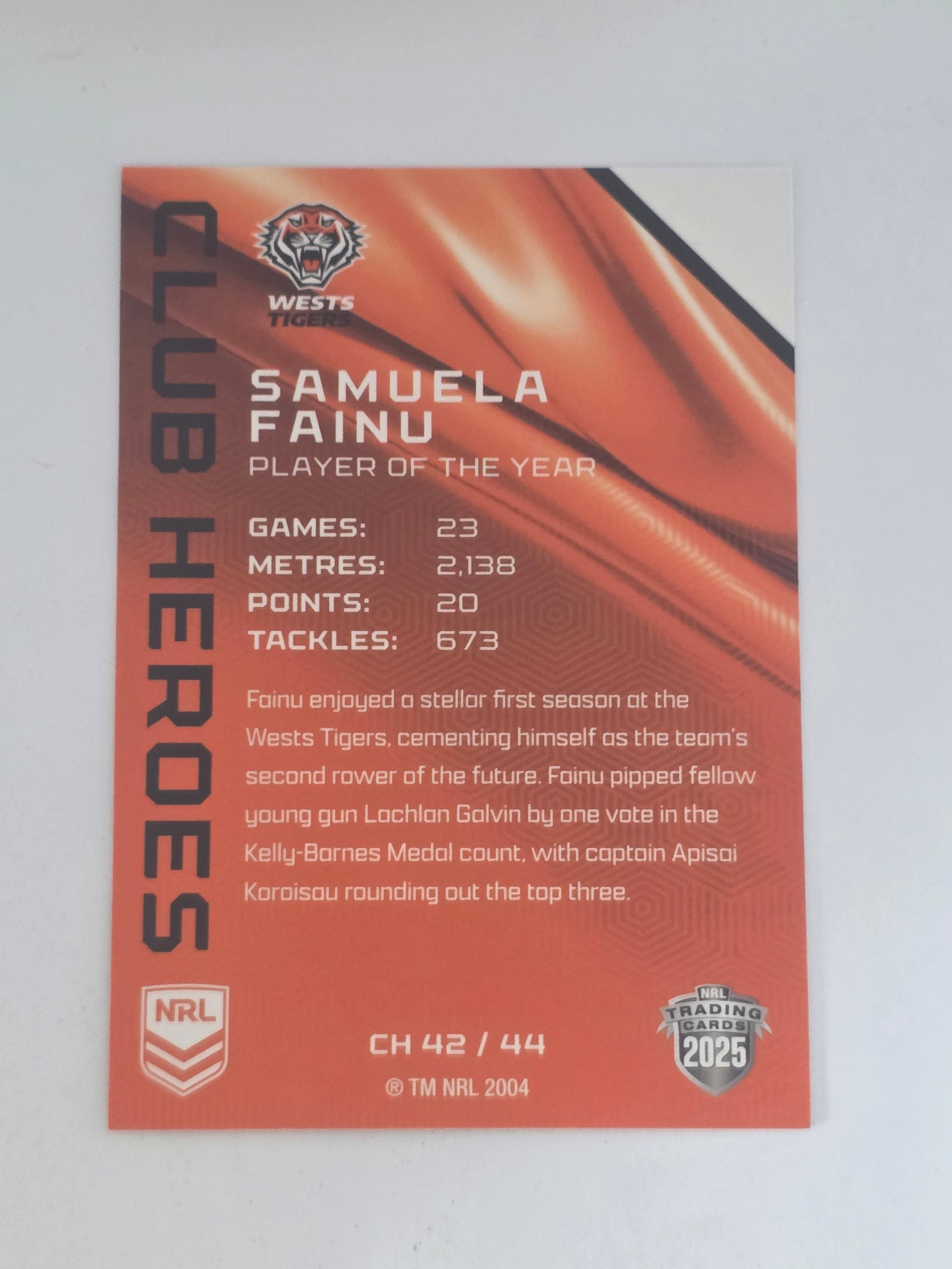 NRL 2025 Traders | Club Heroes | #CH42 | Samuela Fainu | Tigers