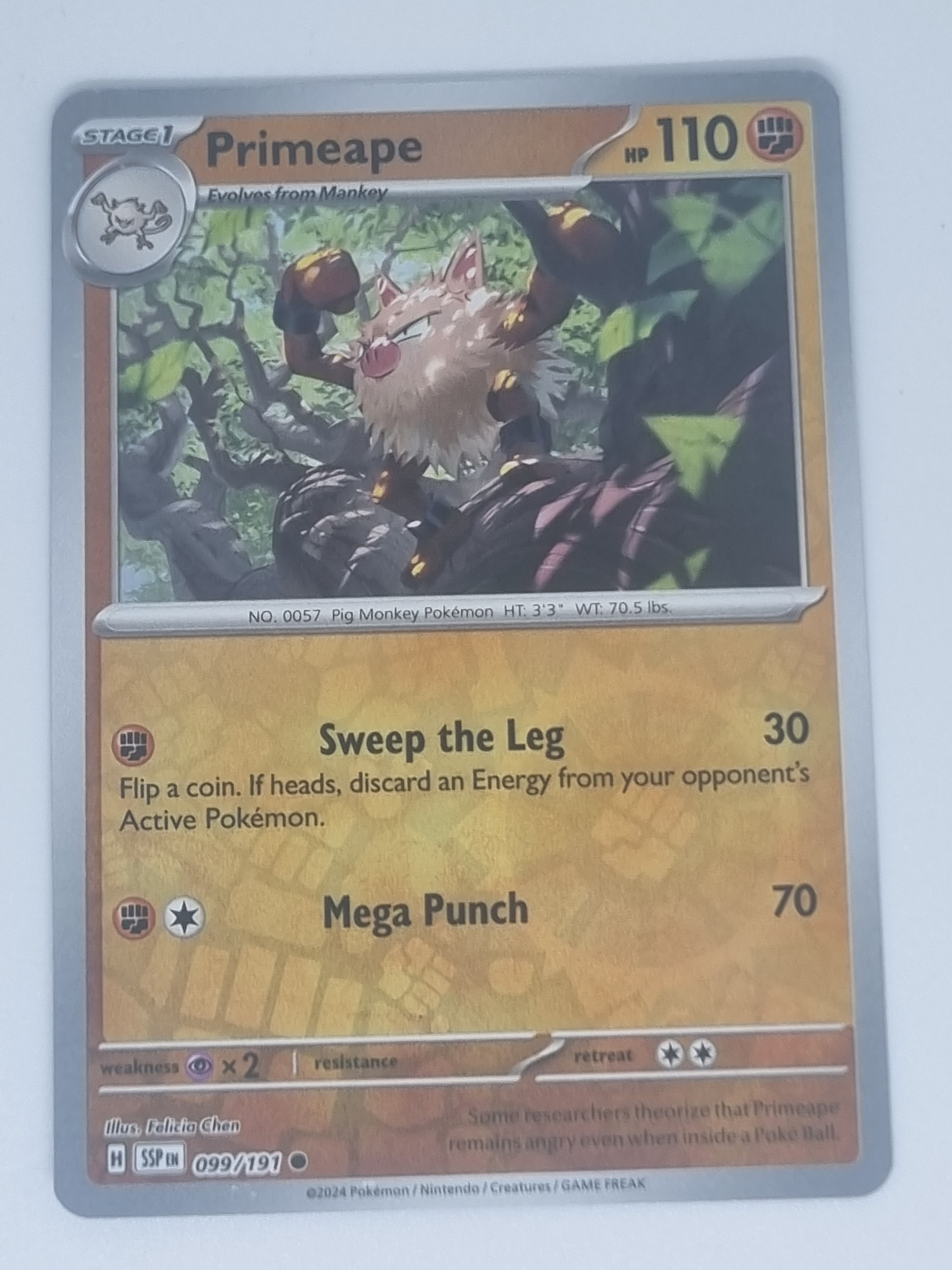 Pokemon TCG - Surging Sparks - #099/191 - Reverse Holo - Primeape - Common