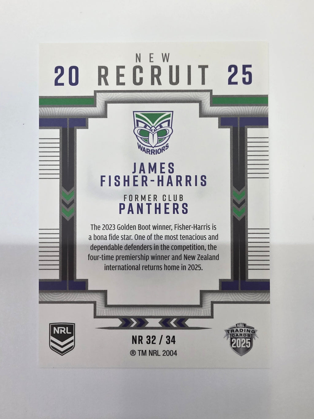 NRL 2025 Elite | New Recruits | #NR32 | James Fisher-Harris | Warriors
