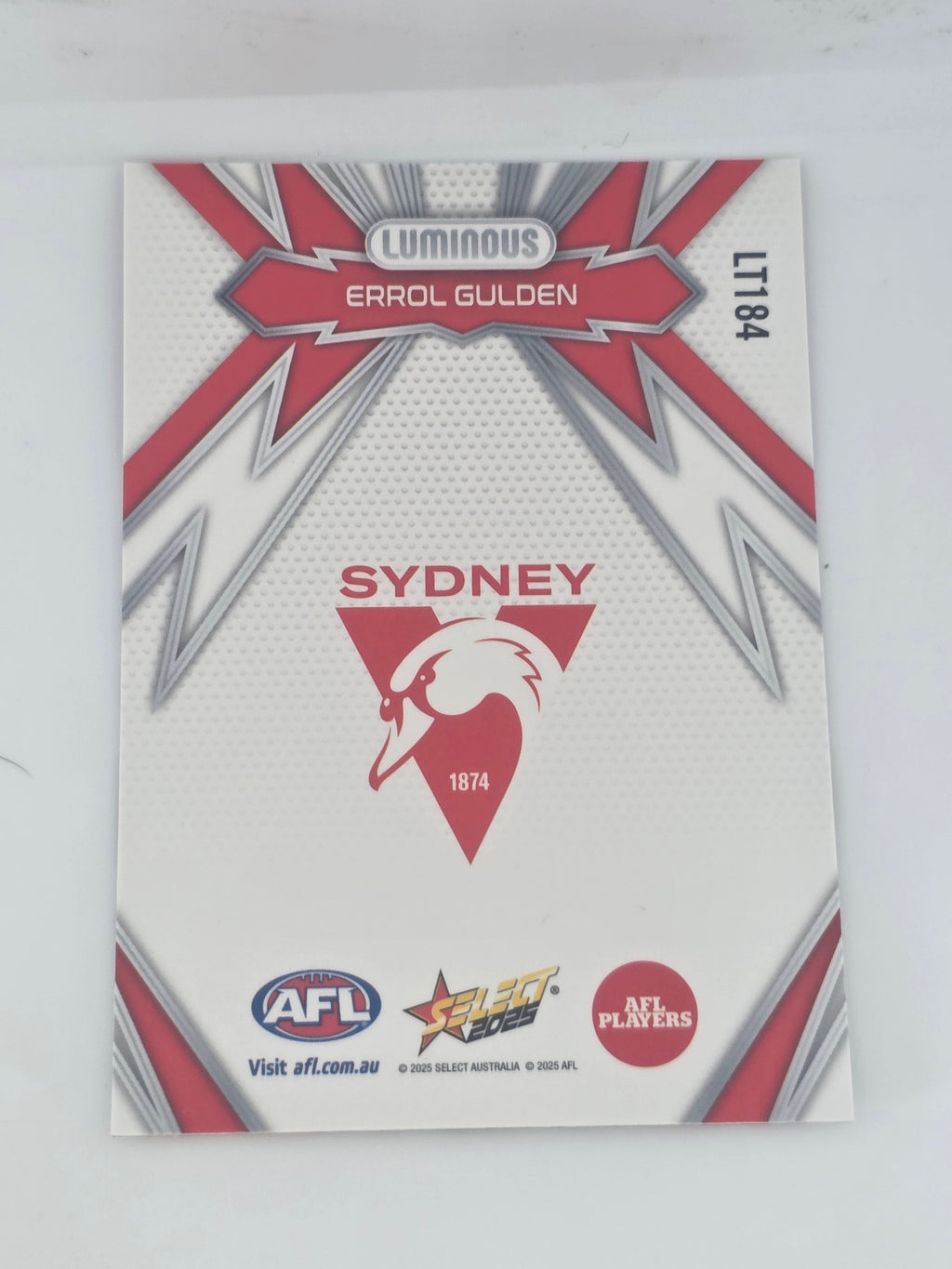 AFL Footy Stars 2025 | Luminous Thunderbolt | #LT184 | E. Gulden | Sydney Swans