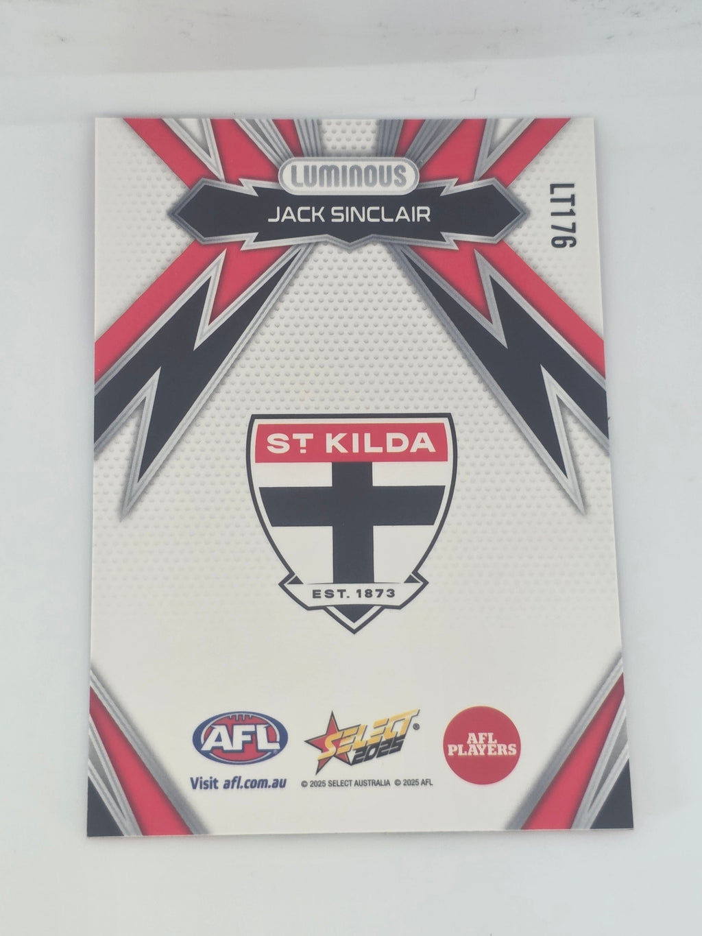 AFL Footy Stars 2025 | Luminous Thunderbolt | #LT176 | J. Sinclair | St Kilda