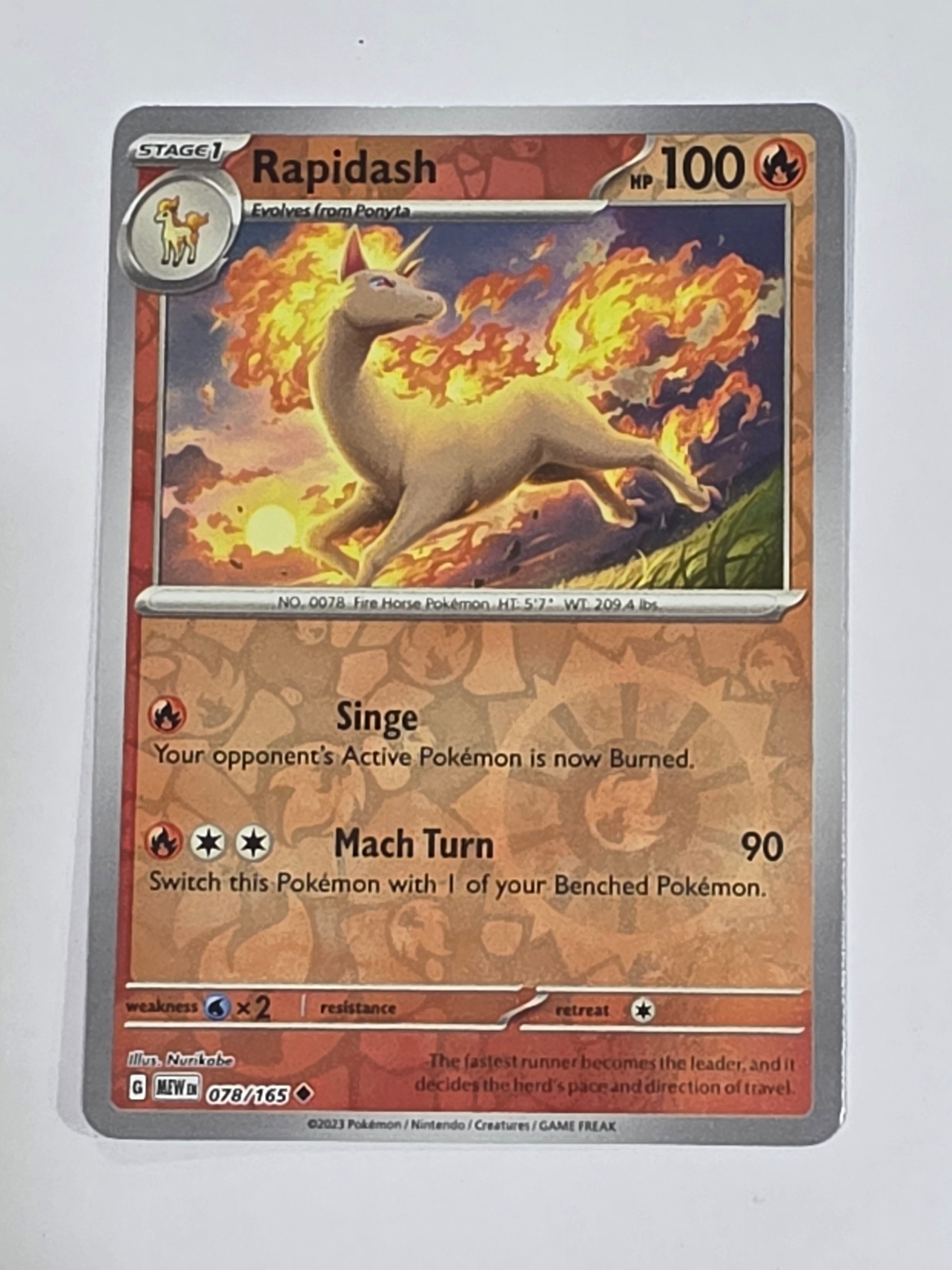Pokemon TCG - Pokemon 151 - #078/165 - Reverse Holo - Rapidash - Uncommon