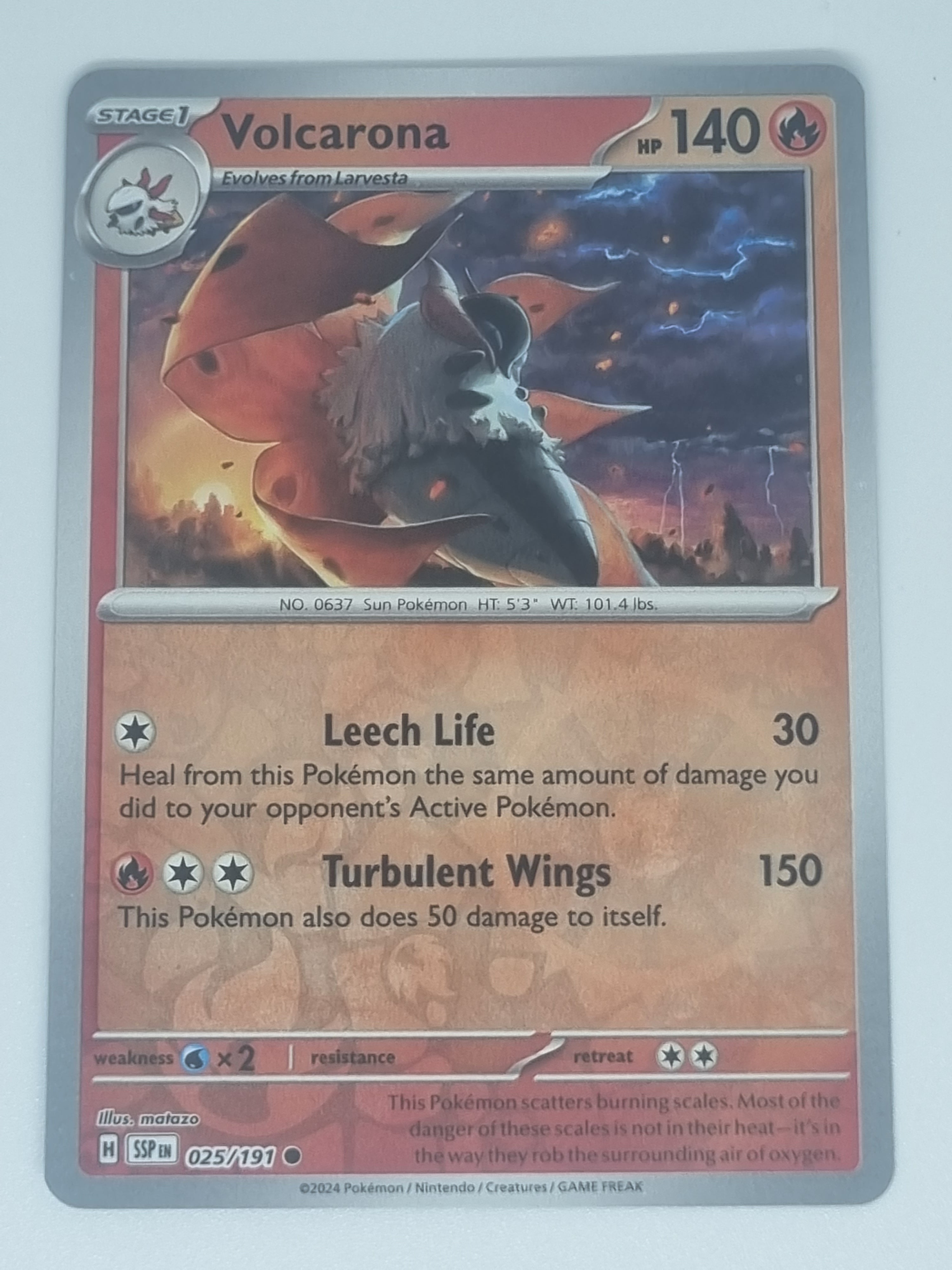 Pokemon TCG - Surging Sparks - #025/191 - Reverse Holo - Volcarona - Common