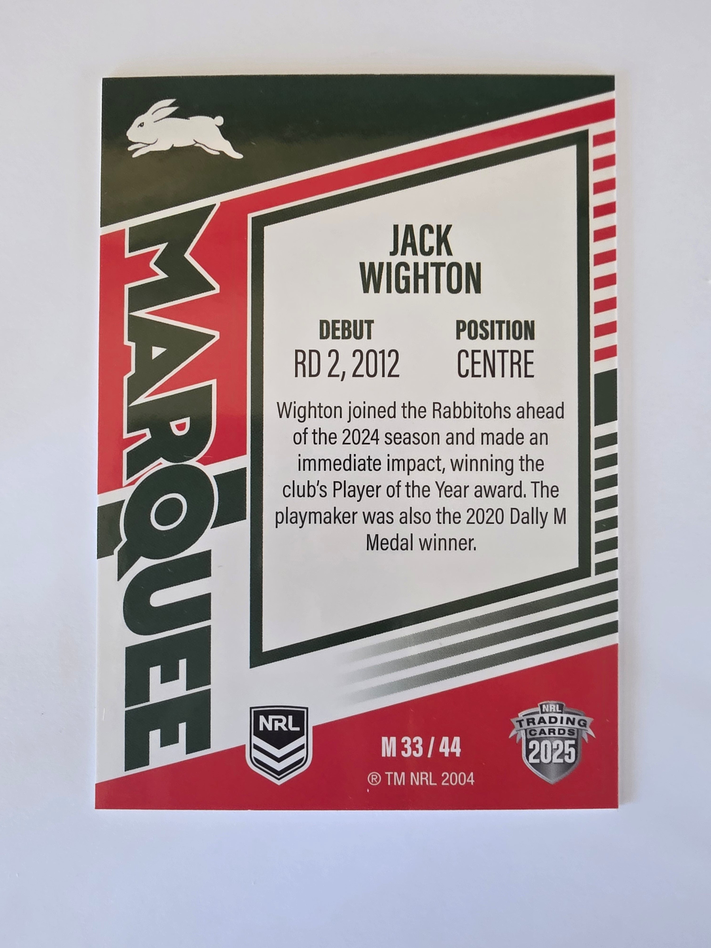 NRL 2025 Elite | Marquee | #M33 | Jack Wighton | Rabbitohs
