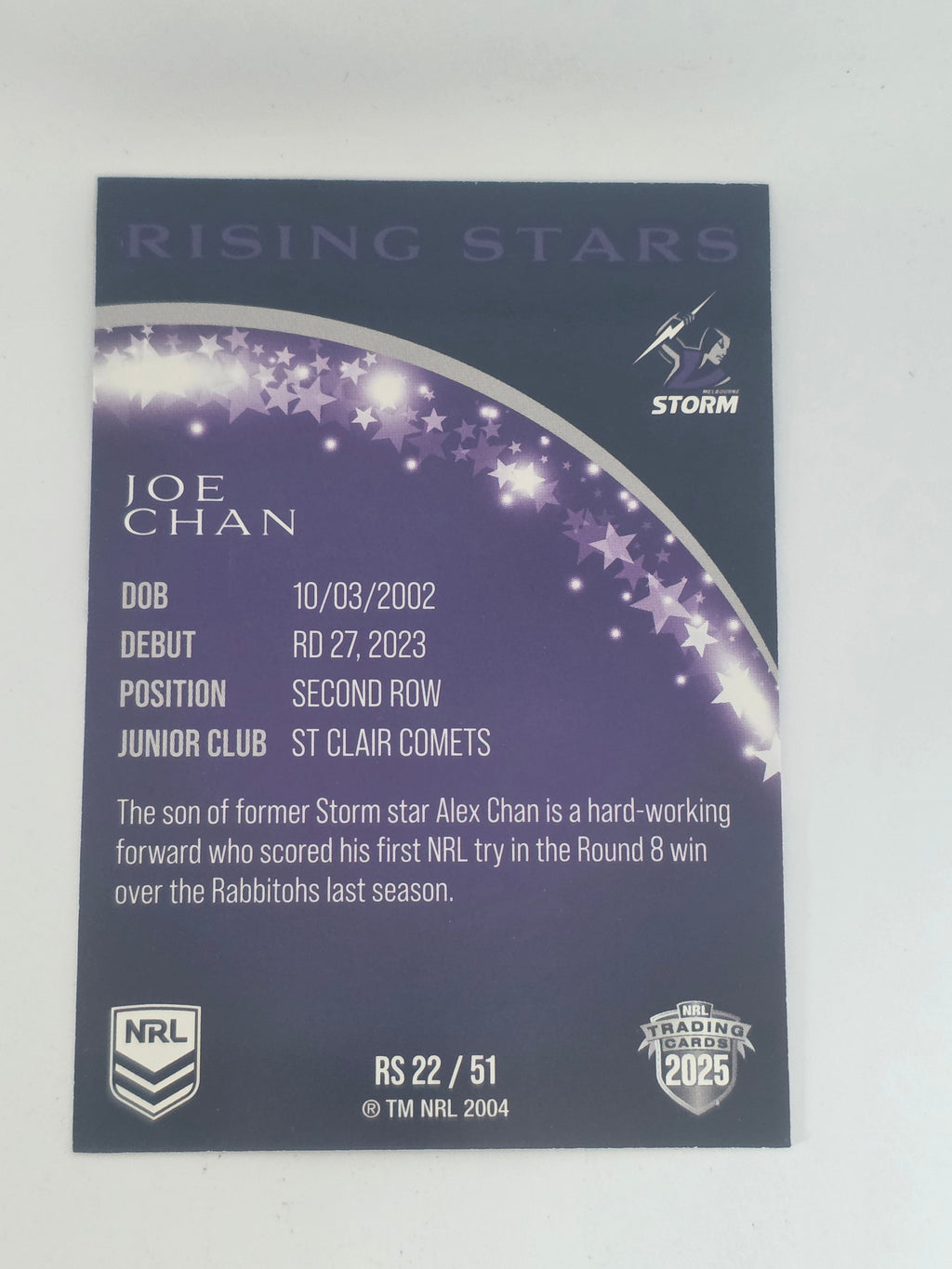 NRL 2025 Traders | Rising Stars | #RS22 | Joe Chan | Storm
