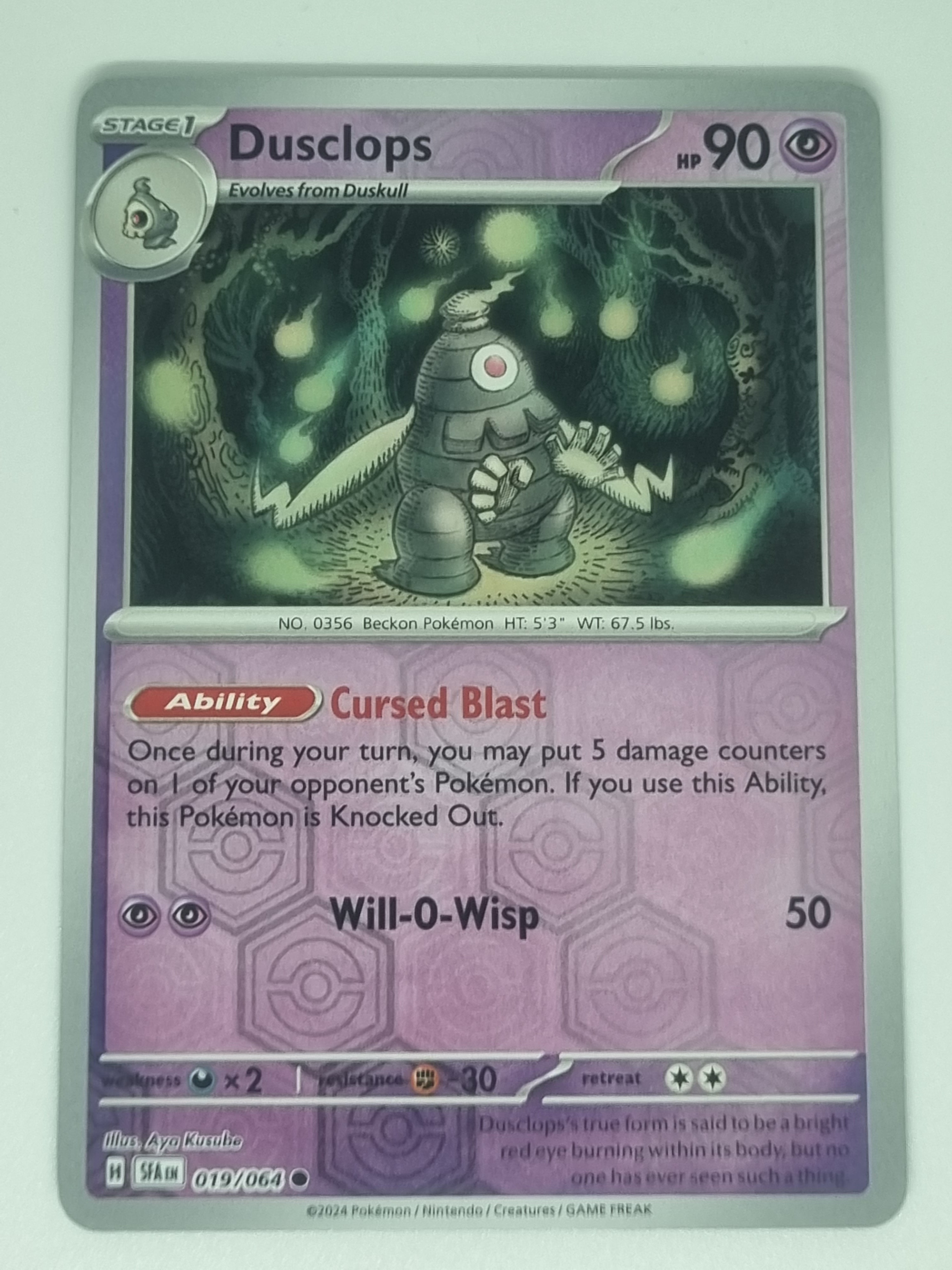 Pokemon TCG - Shrouded Fable - #019/064 - Dusclops - Reverse Holo - Common