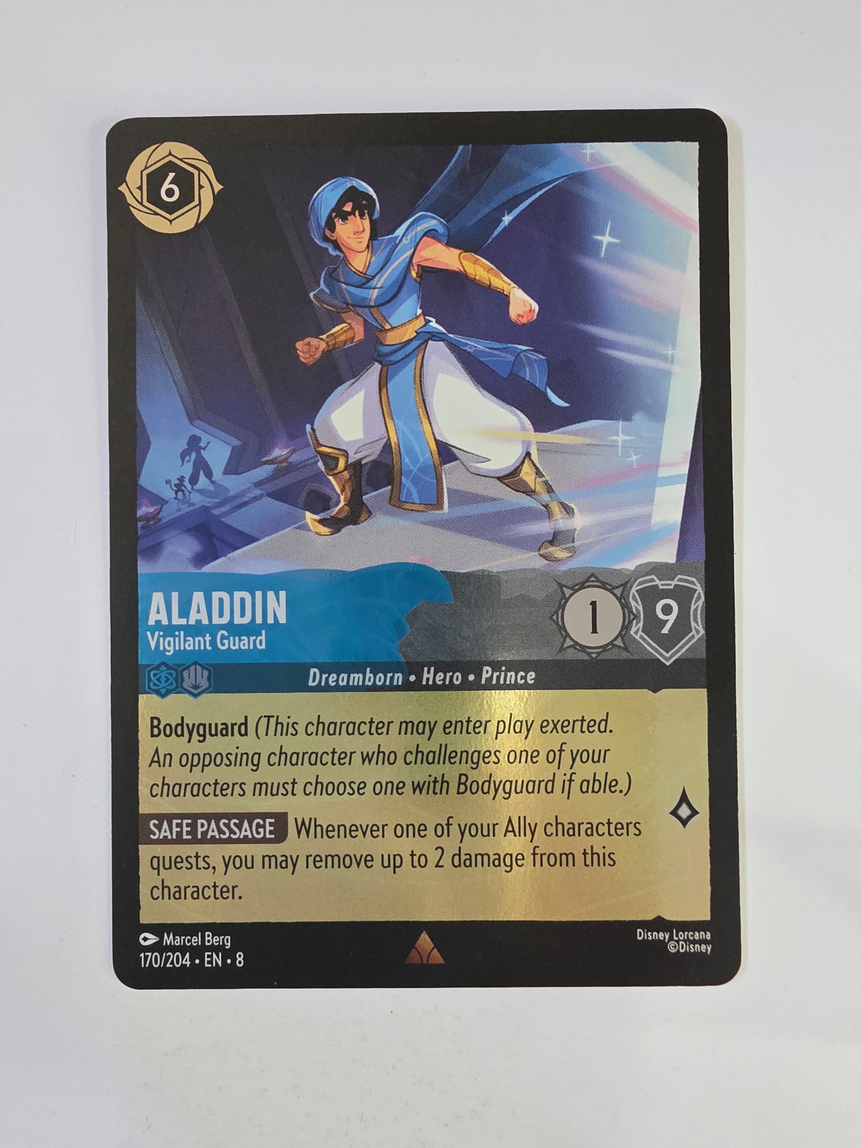 Disney Lorcana Reign of Jafar | Coldfoil | Aladdin Vigilant Guard | #170 | Rare
