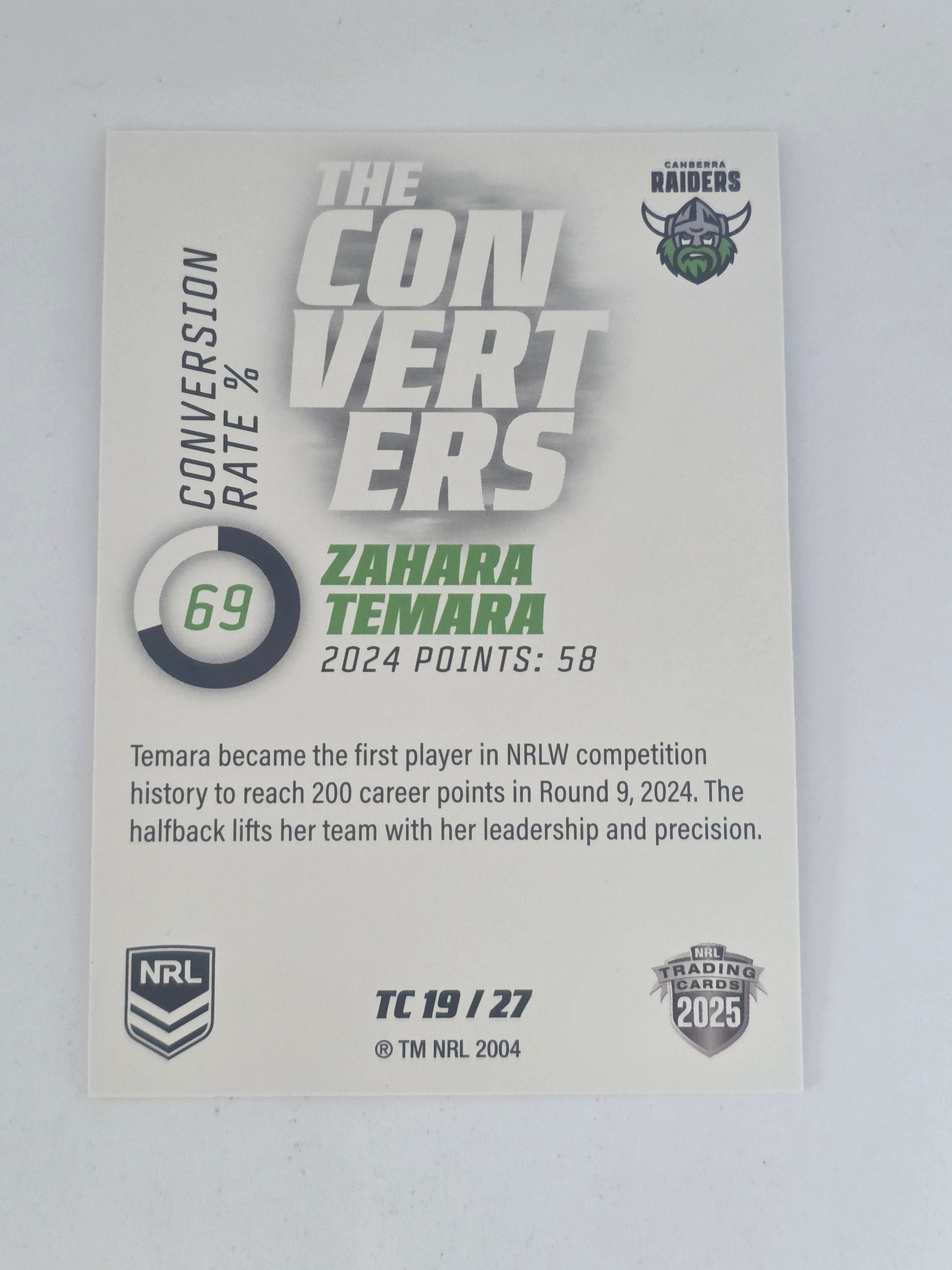 NRL 2025 Traders | Converters | #TC19 | Zahara Temara | Raiders
