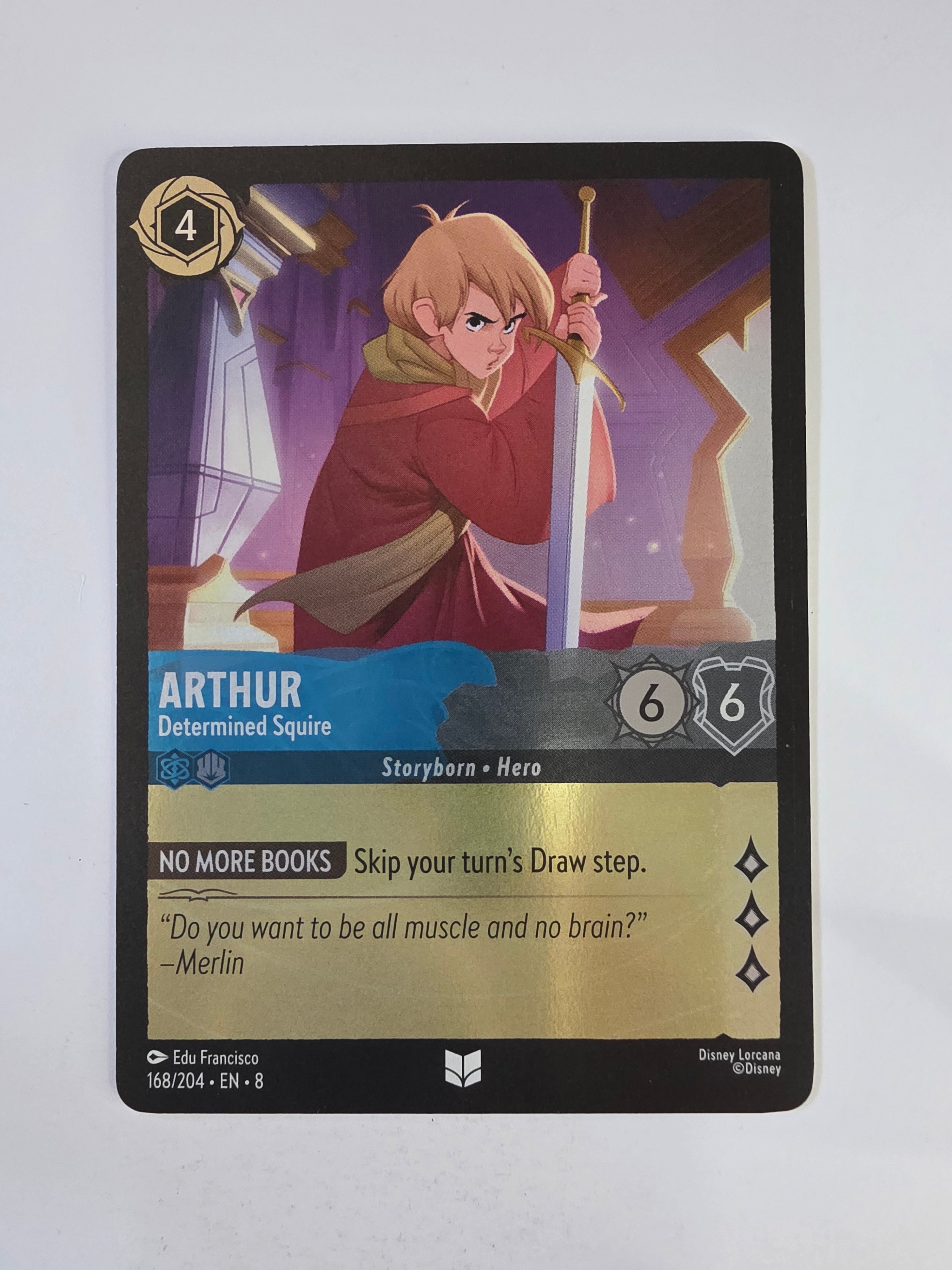 Disney Lorcana Reign of Jafar | Coldfoil | Arthur Determined Squire | #168 | Uncommon