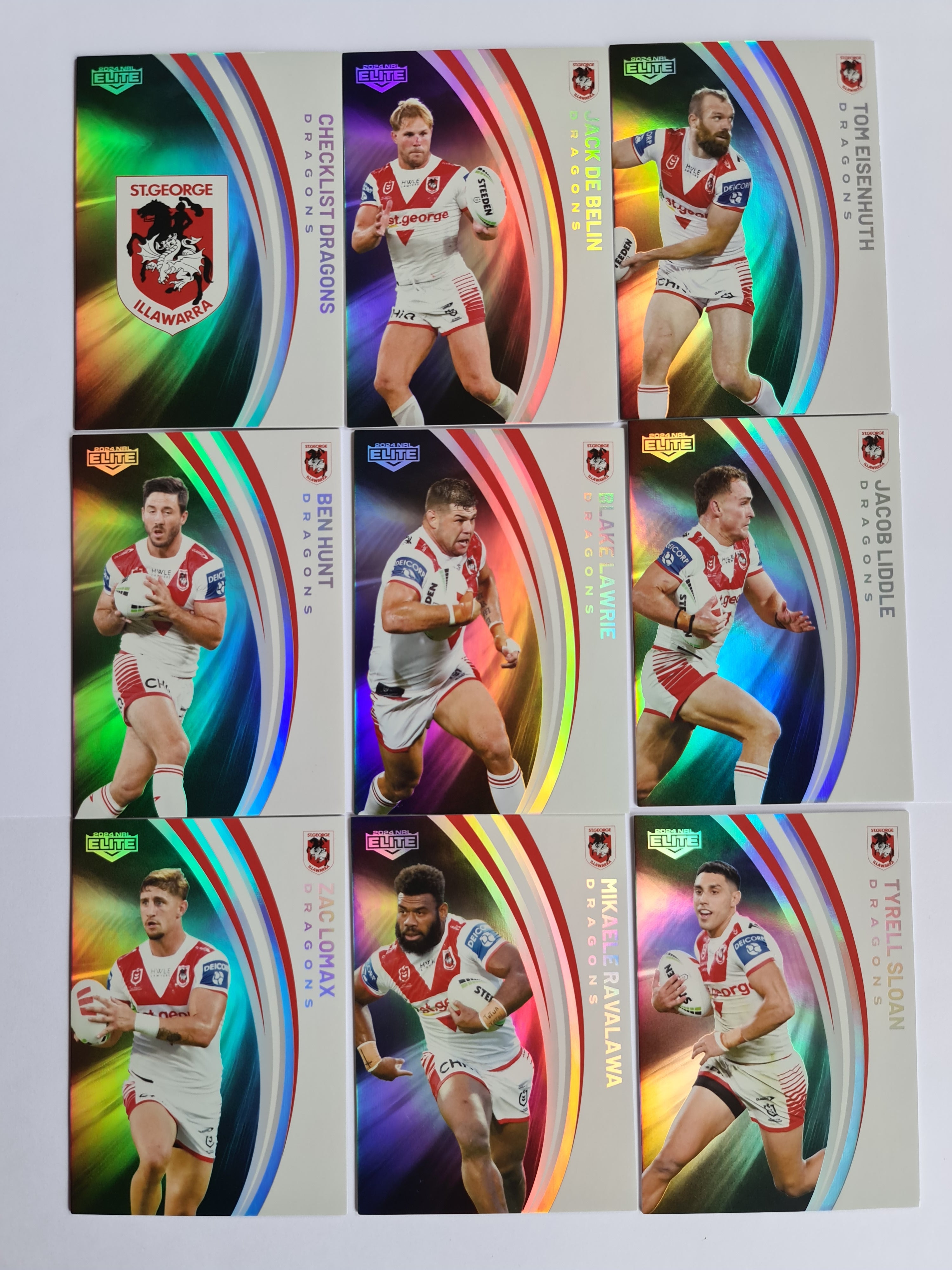 2024 Elite NRL - Pearl Team Set 9 Cards - Dragons