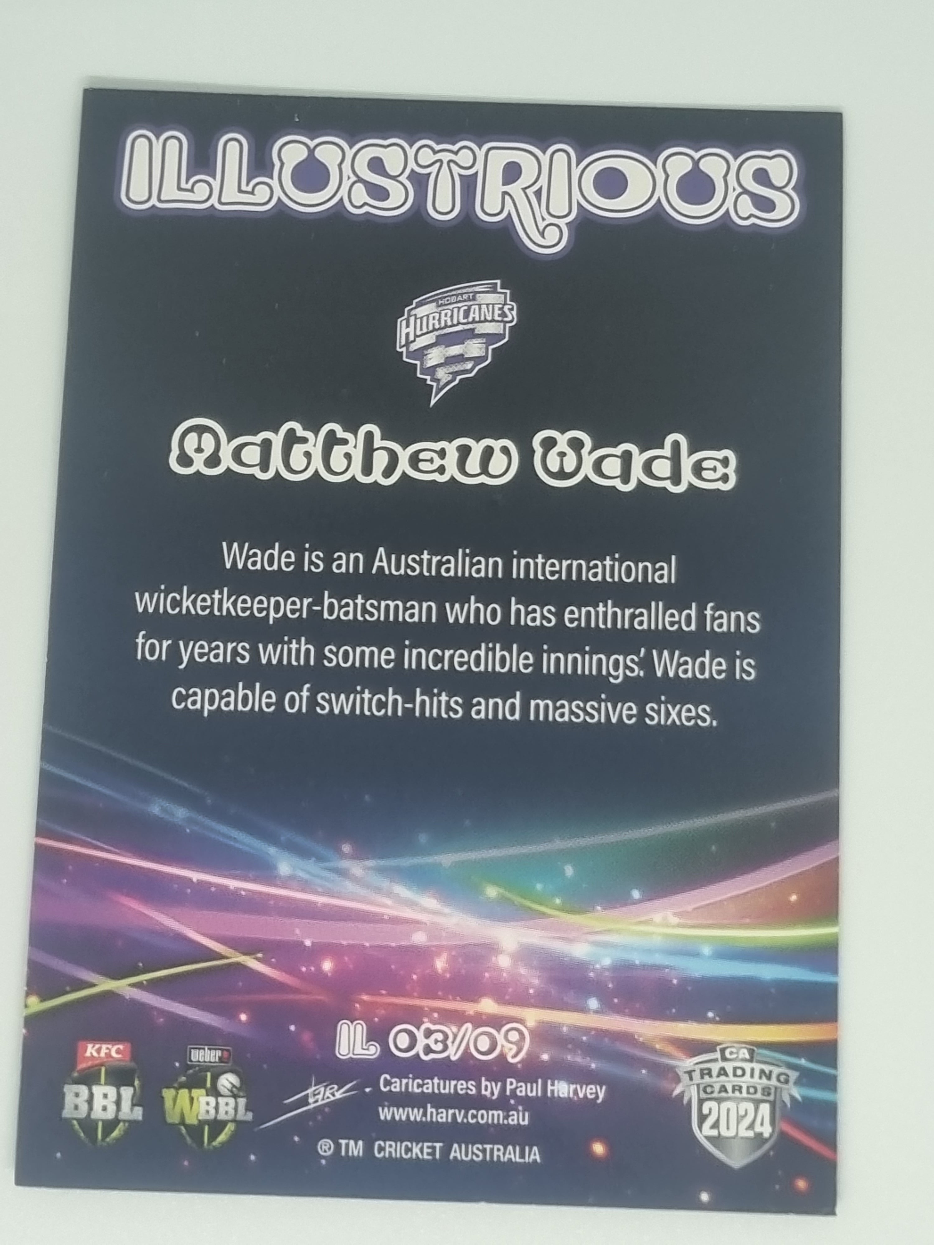 2024-25 LUXE Cricket Traders - Illustrious - #IL03 - Matthew Wade - Hurricanes