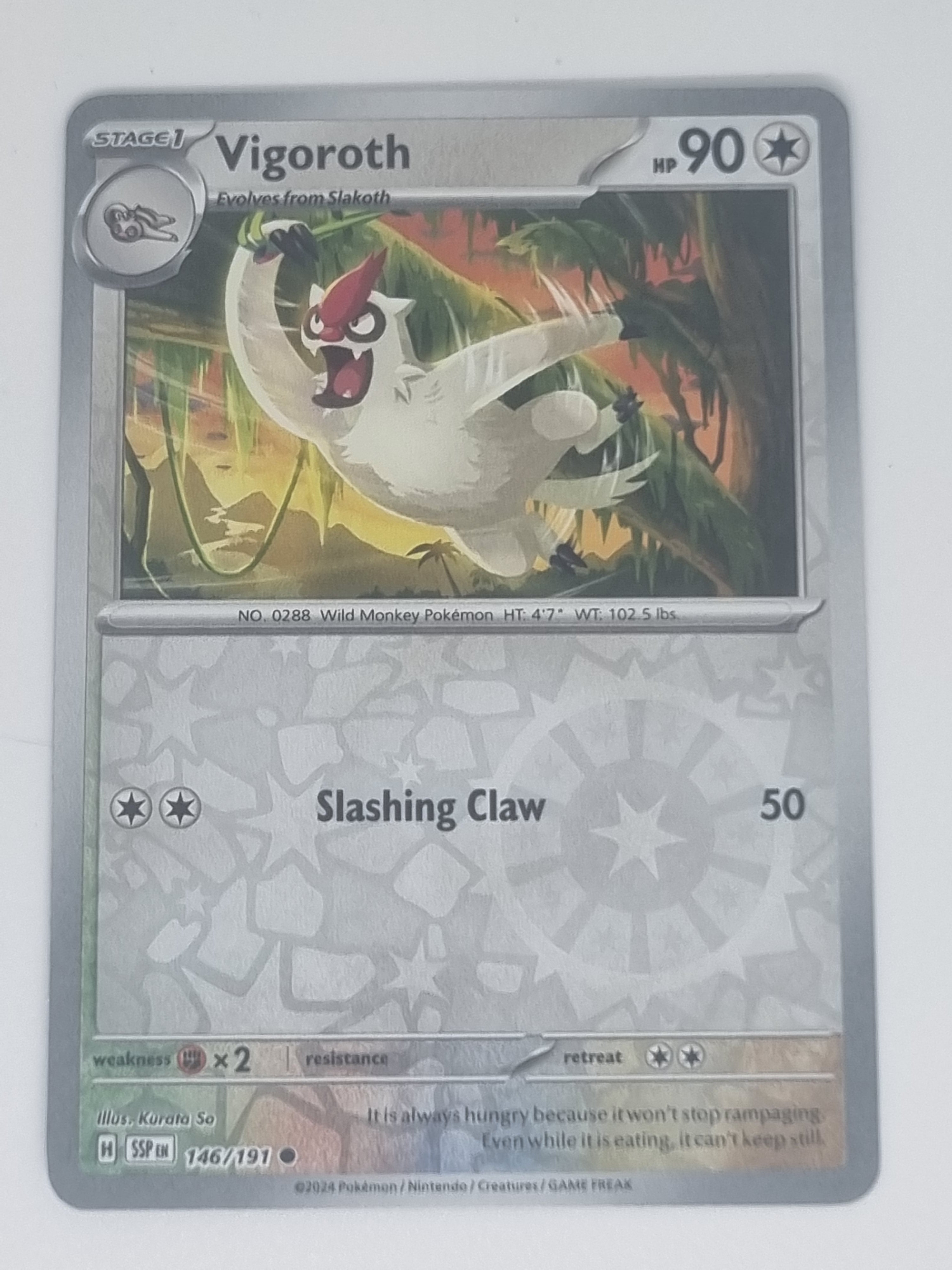 Pokemon TCG - Surging Sparks - #146/191 - Reverse Holo - Vigoroth - Common
