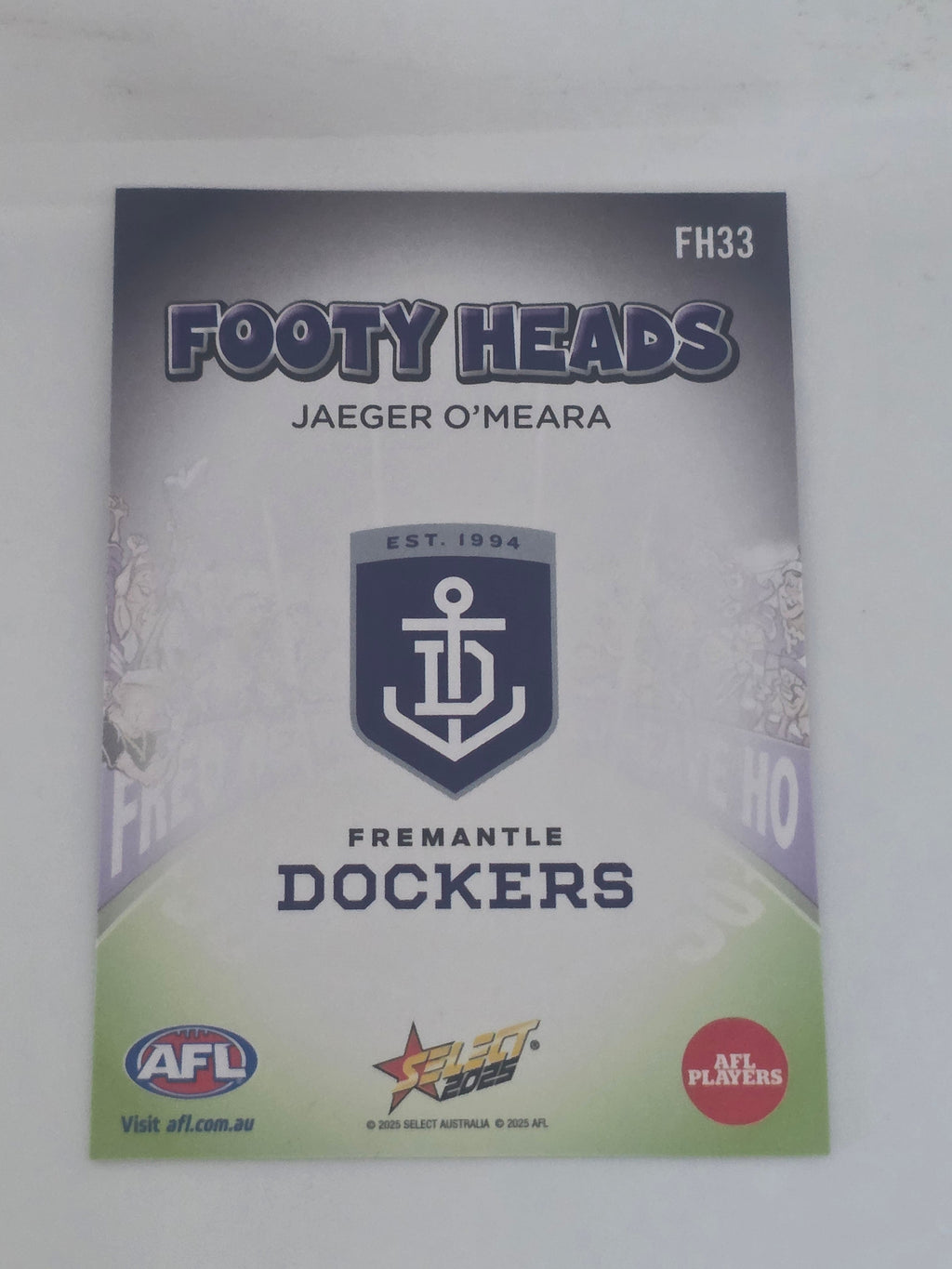 AFL Footy Stars 2025 | Footy Heads | #FH33 | J. O'Meara | Fremantle