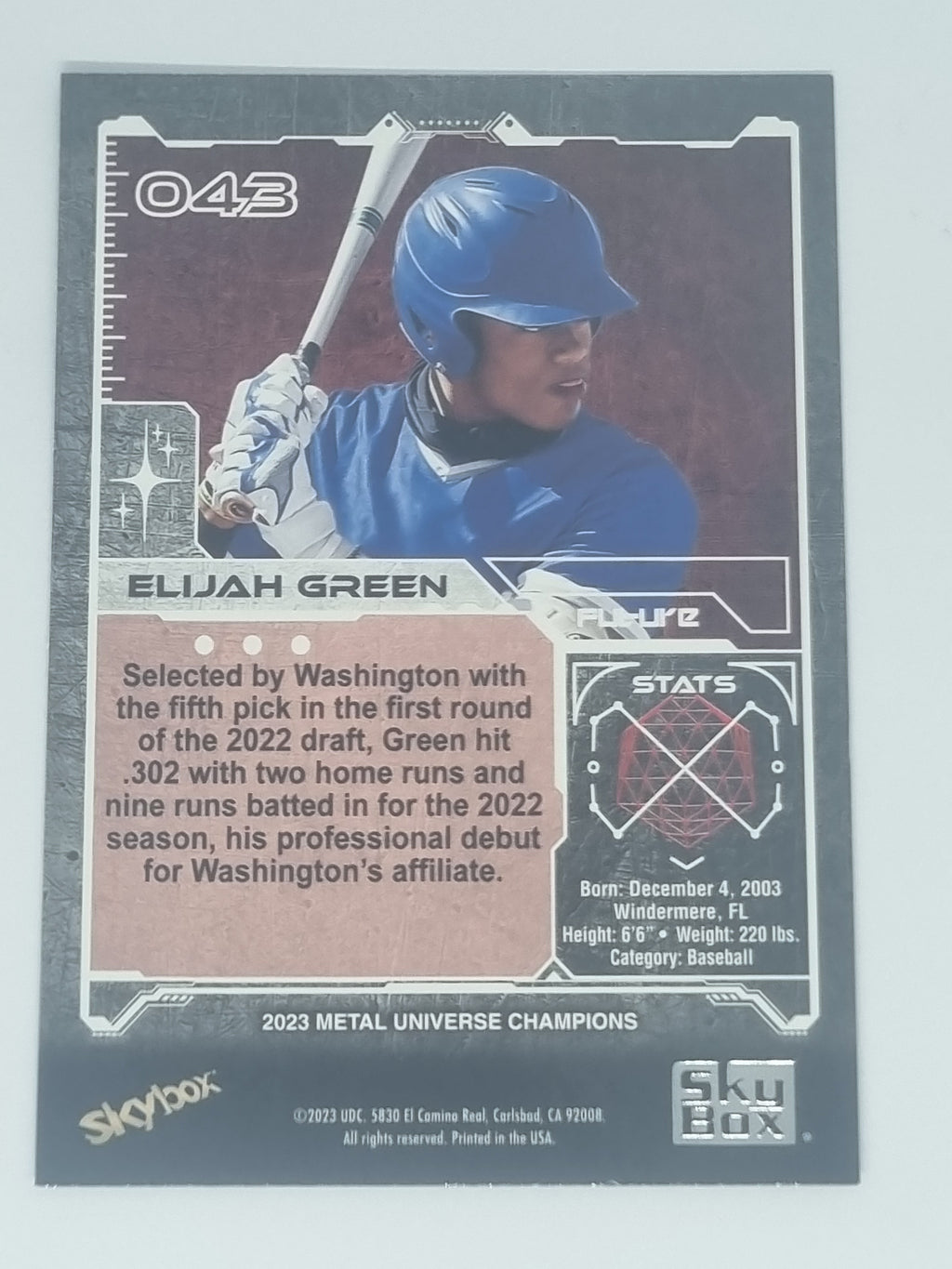 2023 Skybox Metal Universe Champions - #043 - Elijah Green