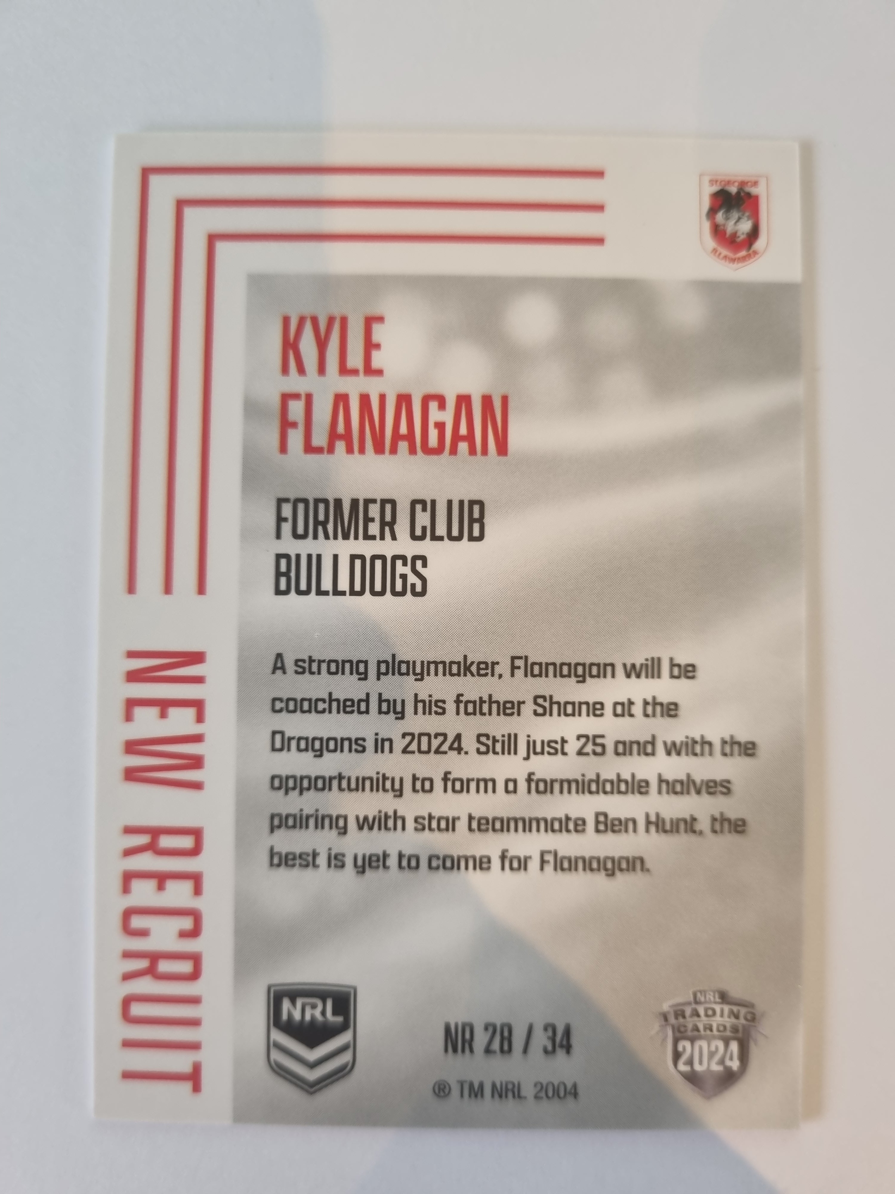 2024 Elite NRL - New Recruit - #NR28 - Kyle Flanagan - Dragons